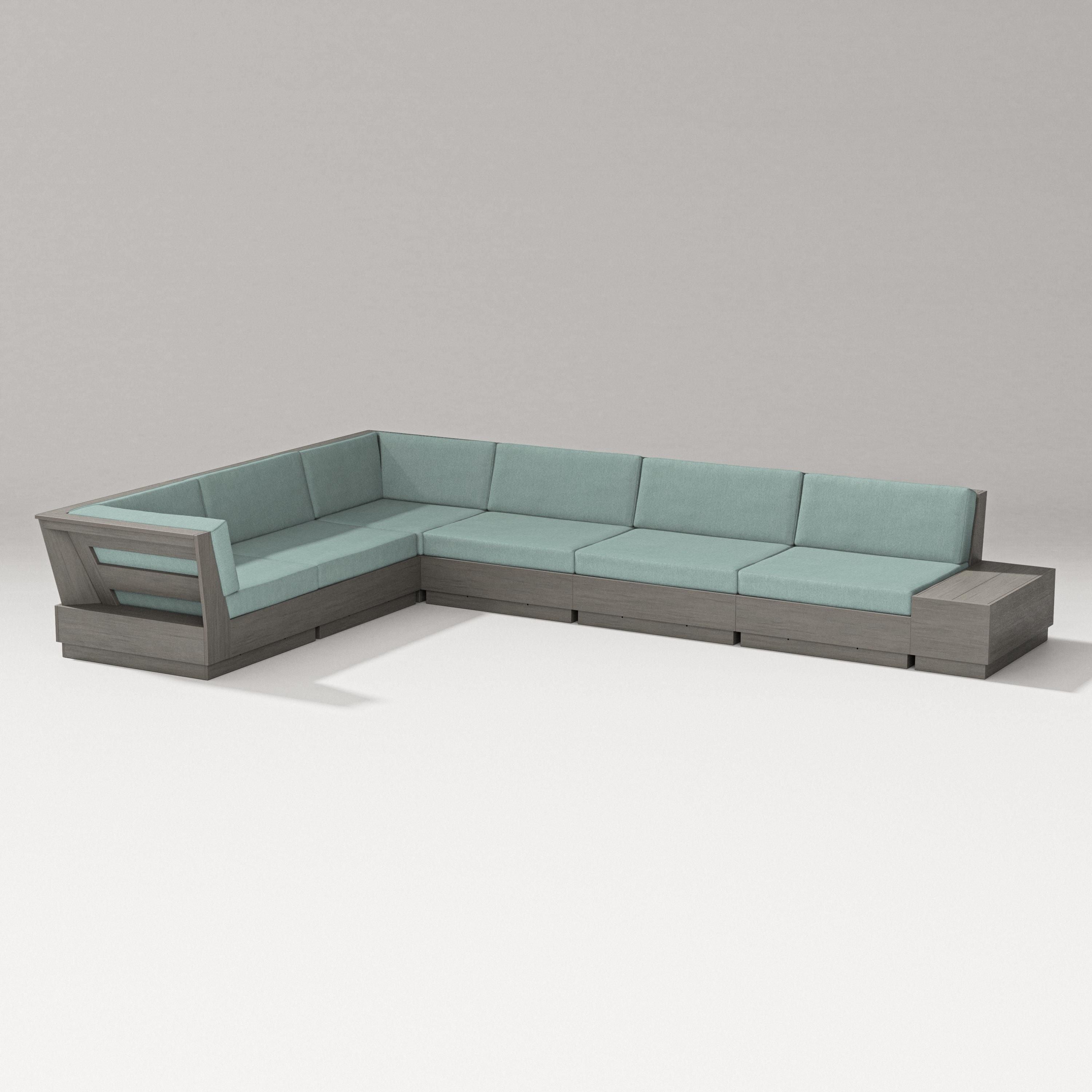 PW Designer Series Elevate 7-Piece Corner Sectional in Driftwood / Glacier Spa