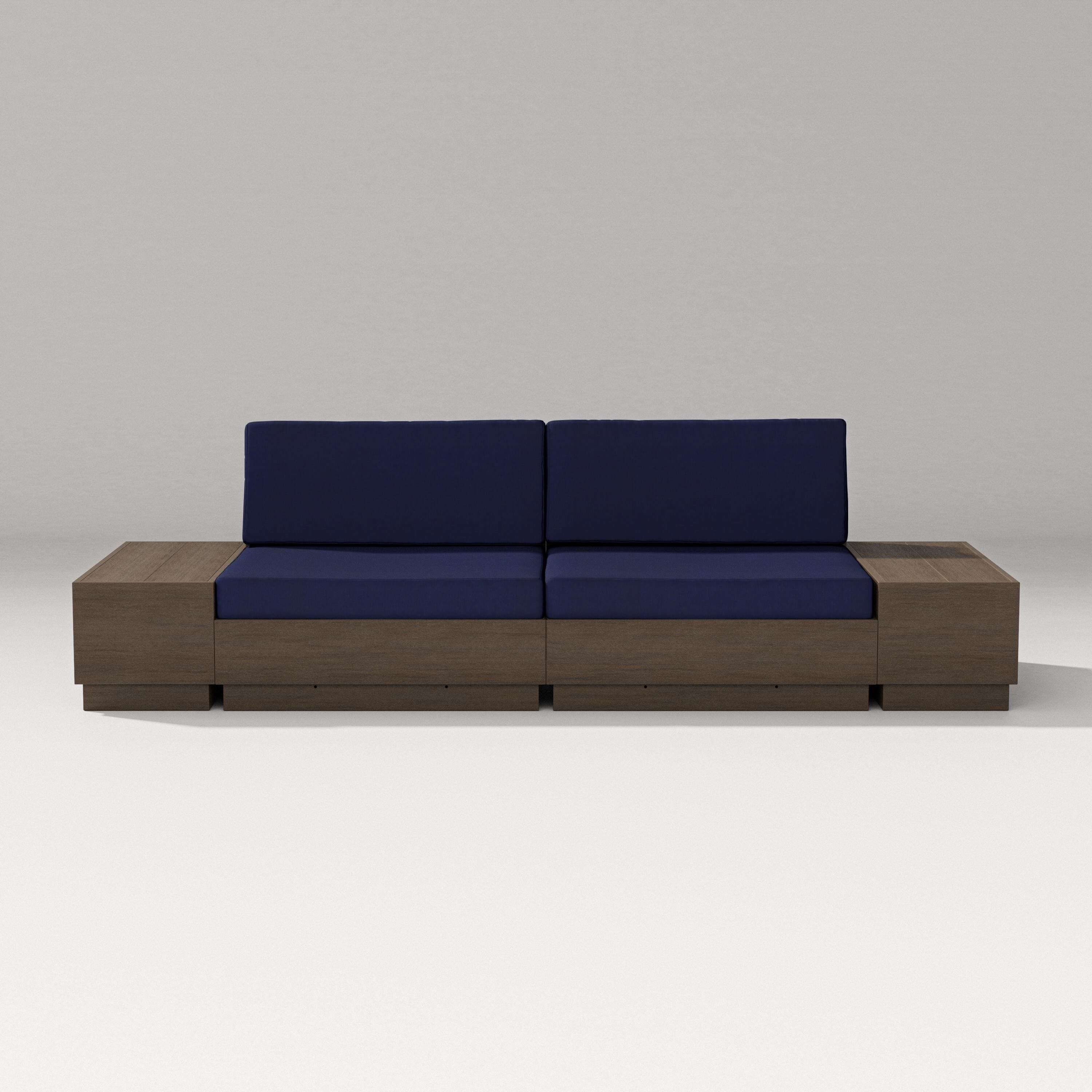 PW Designer Series Elevate 4-Piece Loveseat Sectional in Kona / Navy