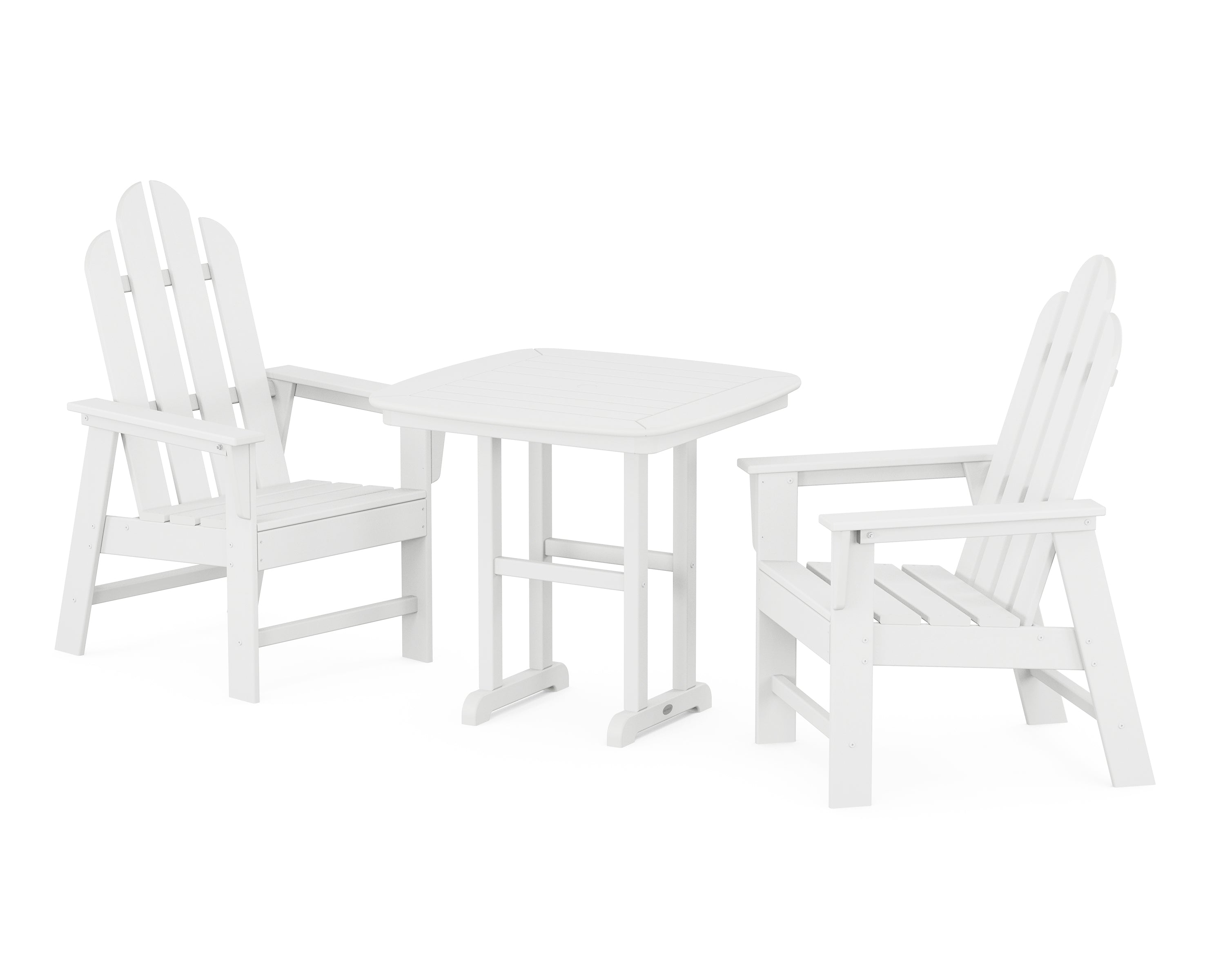 POLYWOOD Long Island 3-Piece Dining Set in White