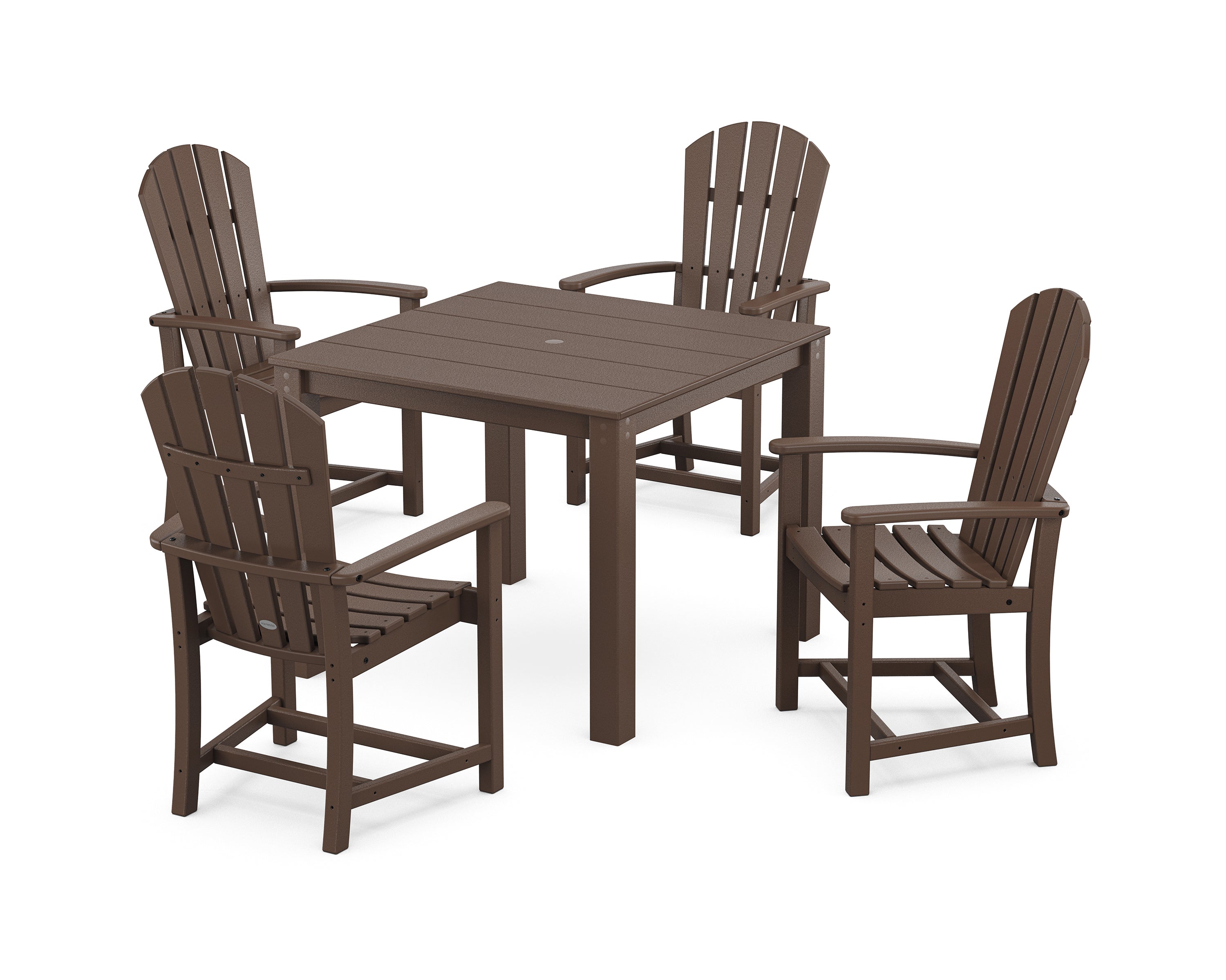 POLYWOOD Palm Coast 5-Piece Parsons Dining Set in Mahogany