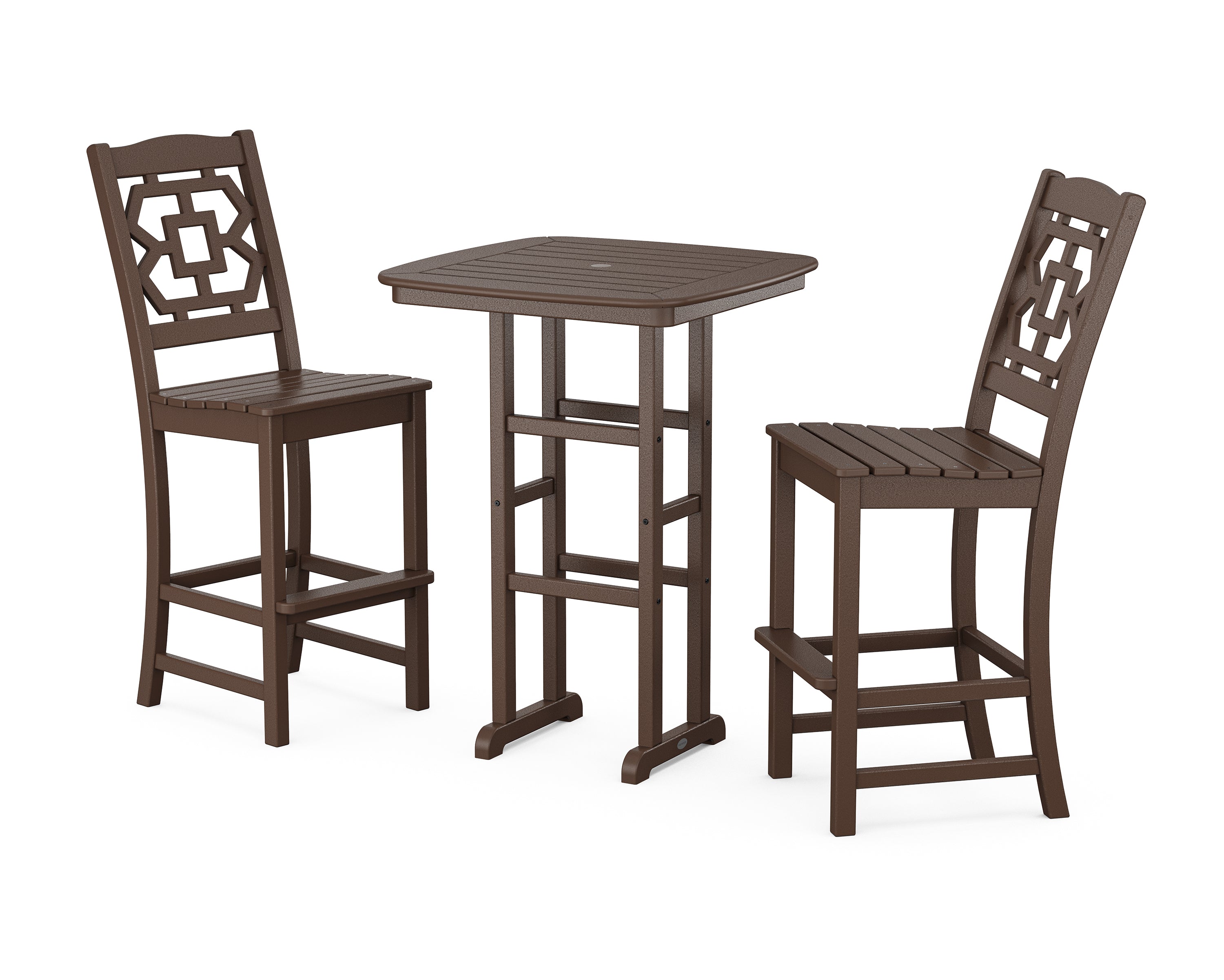 Martha Stewart by POLYWOOD Chinoiserie 3-Piece Bar Set in Mahogany