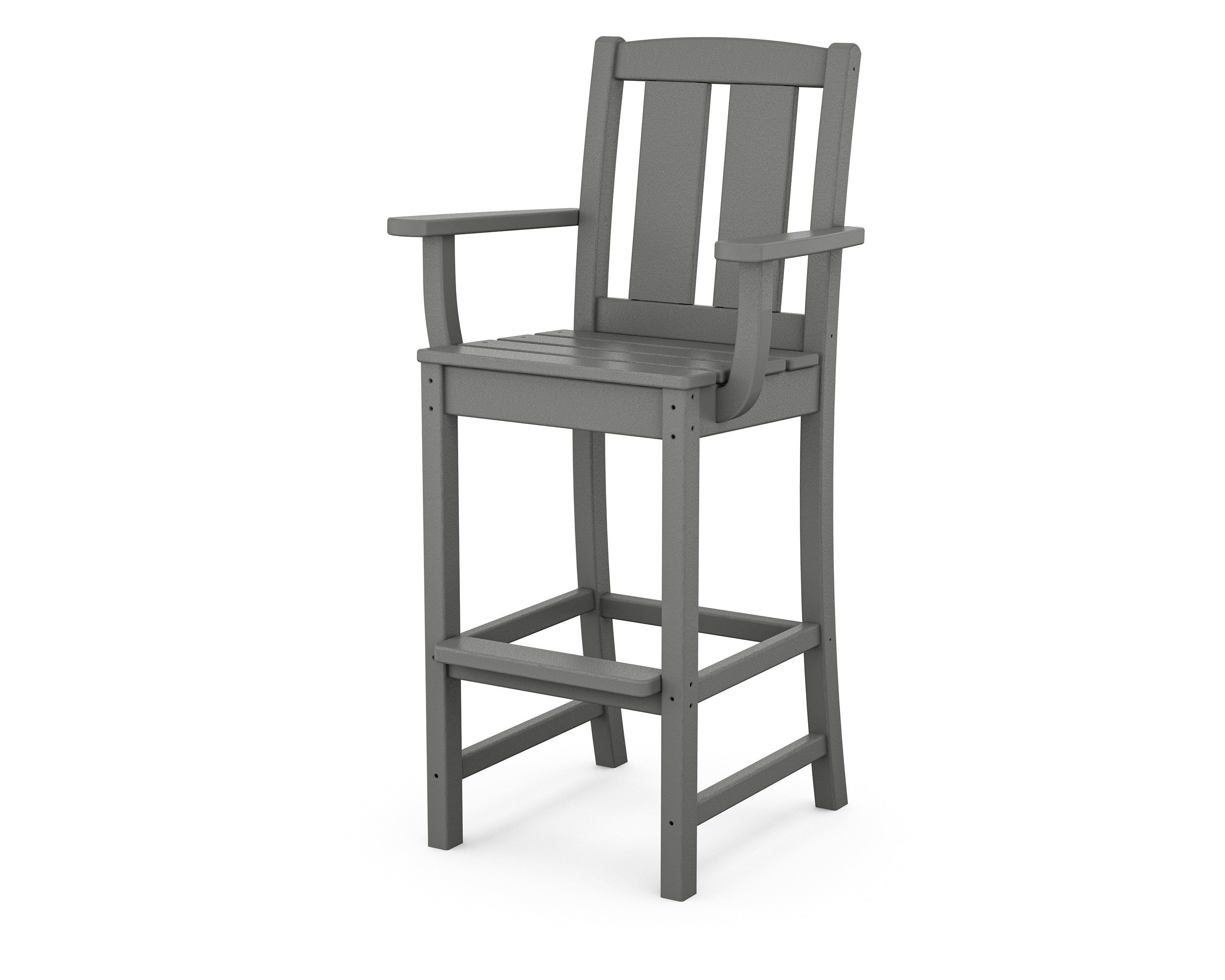 POLYWOOD Mission Bar Arm Chair in Slate Grey