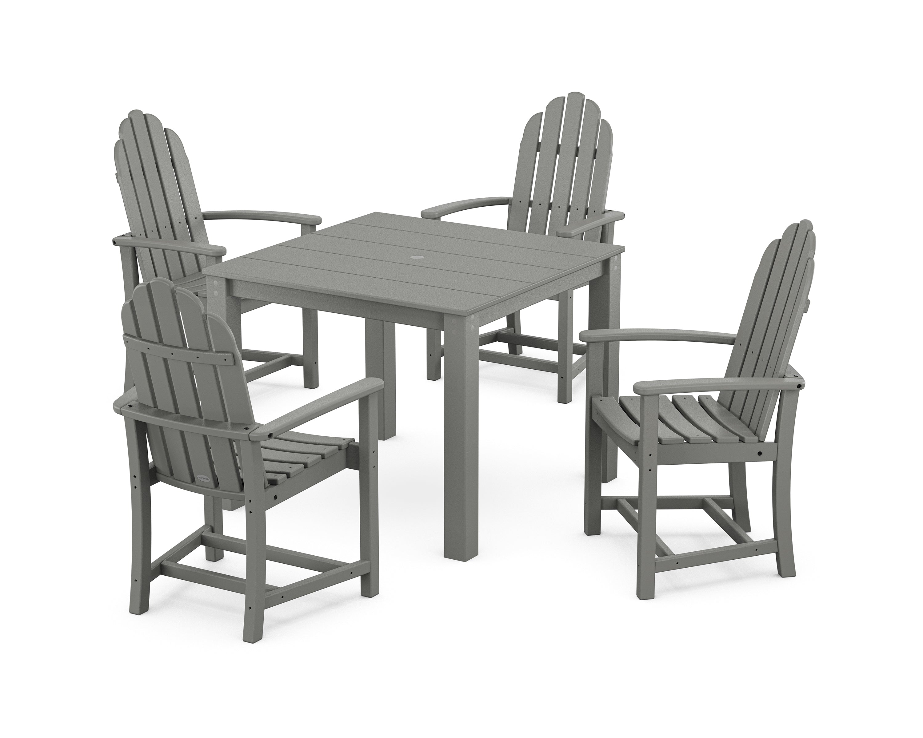 POLYWOOD Classic Adirondack 5-Piece Parsons Dining Set in Slate Grey