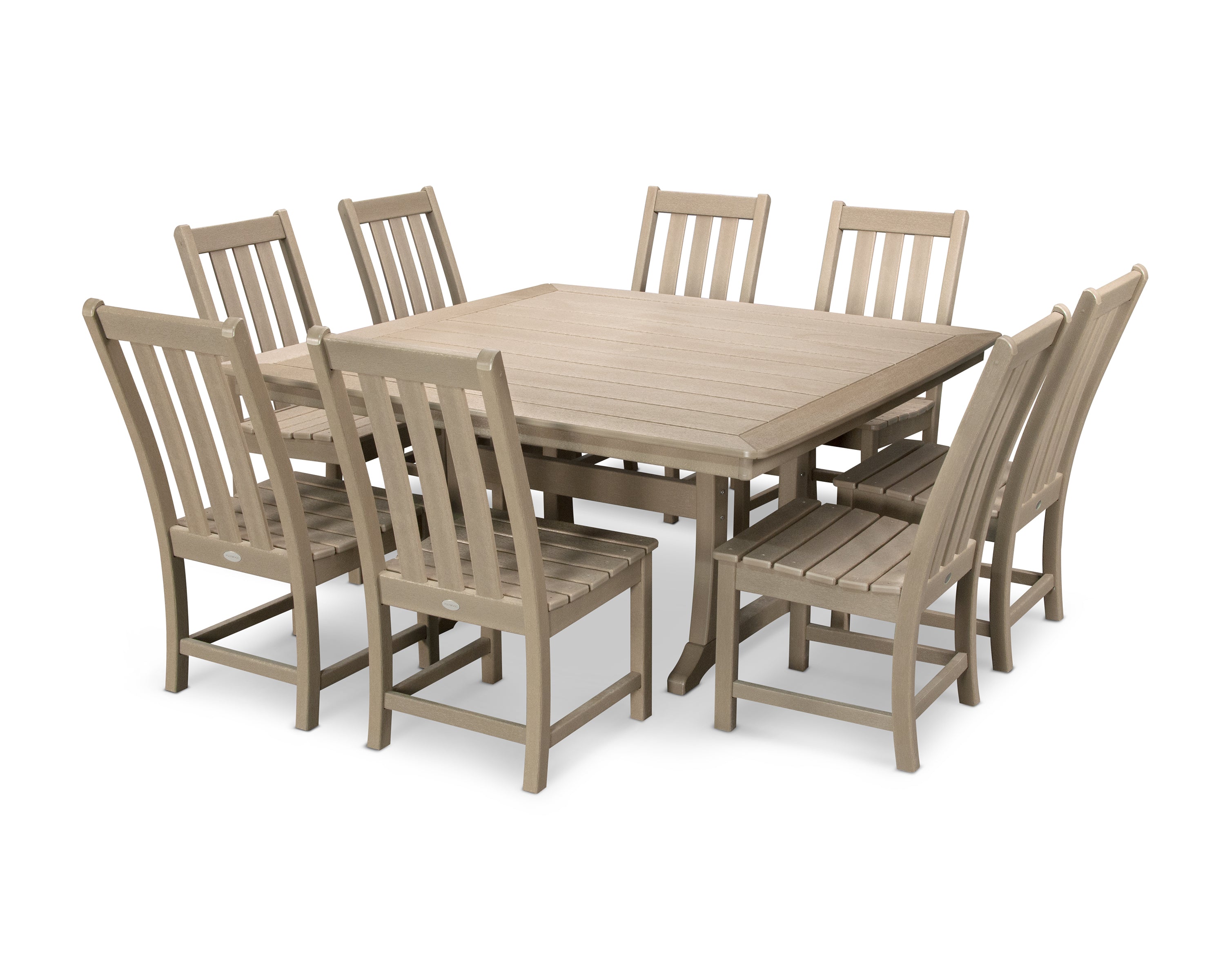 POLYWOOD Vineyard 9-Piece Dining Set in Vintage Sahara