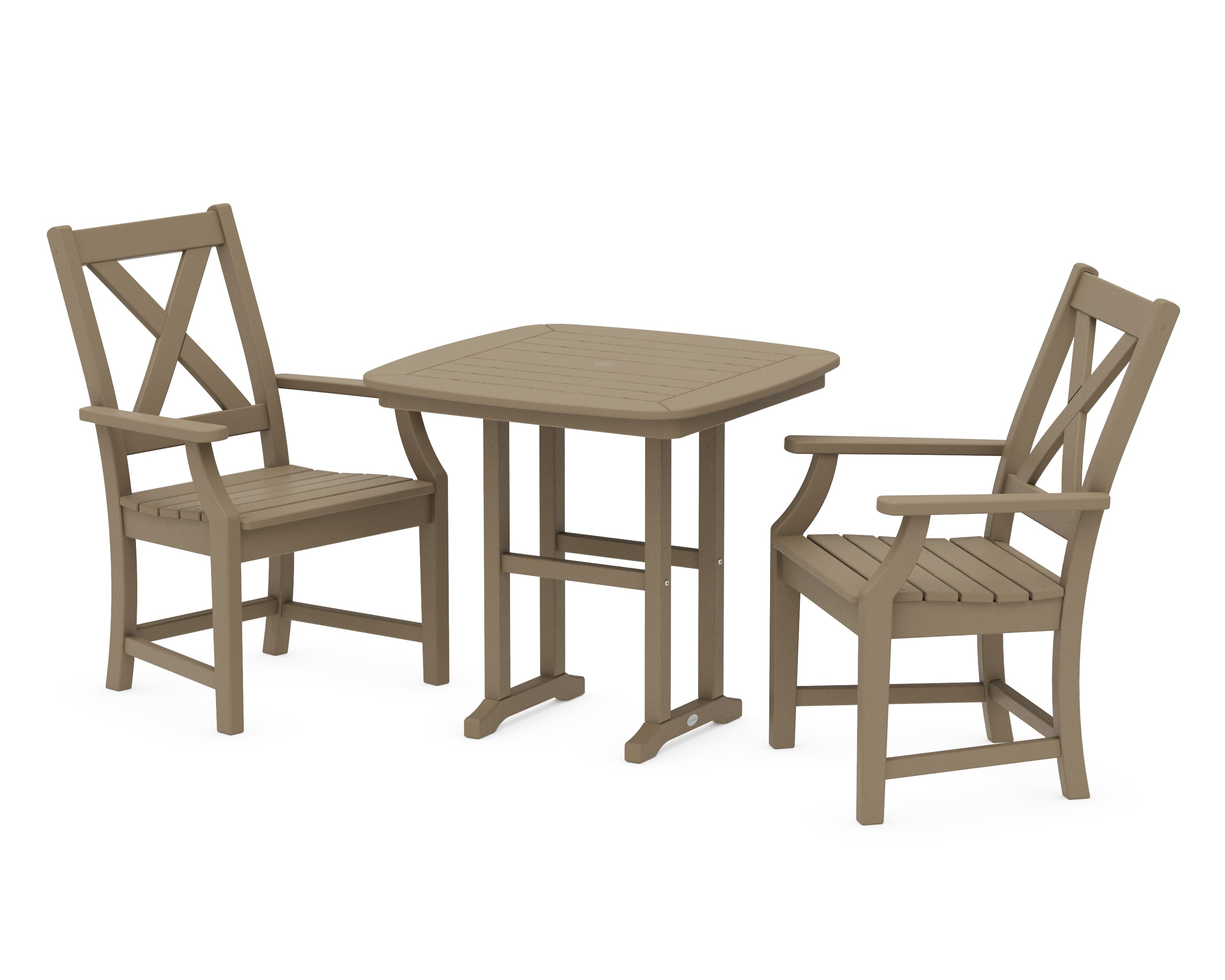 POLYWOOD Braxton 3-Piece Dining Set in Vintage Sahara