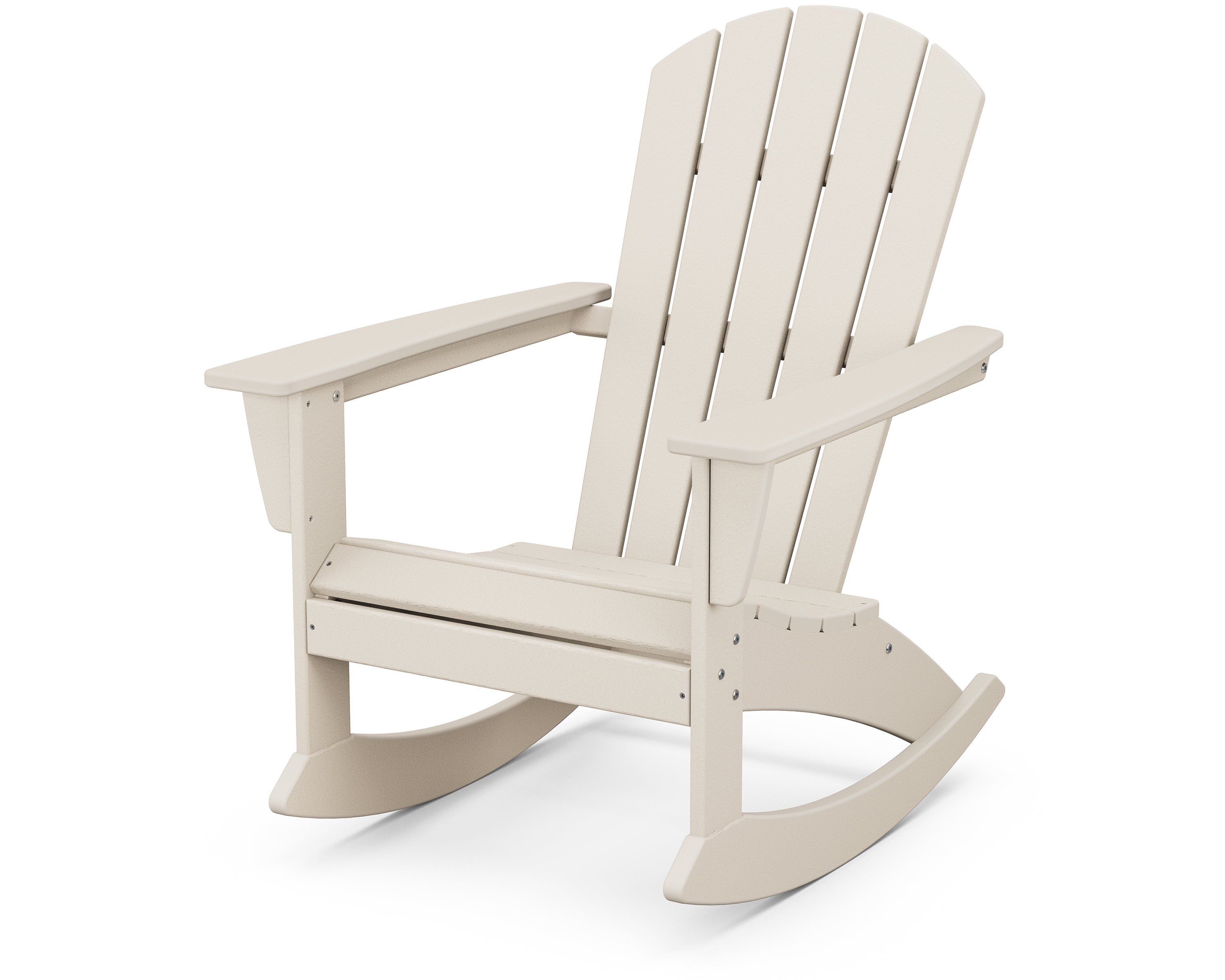 POLYWOOD Nautical Adirondack Rocking Chair in Sand