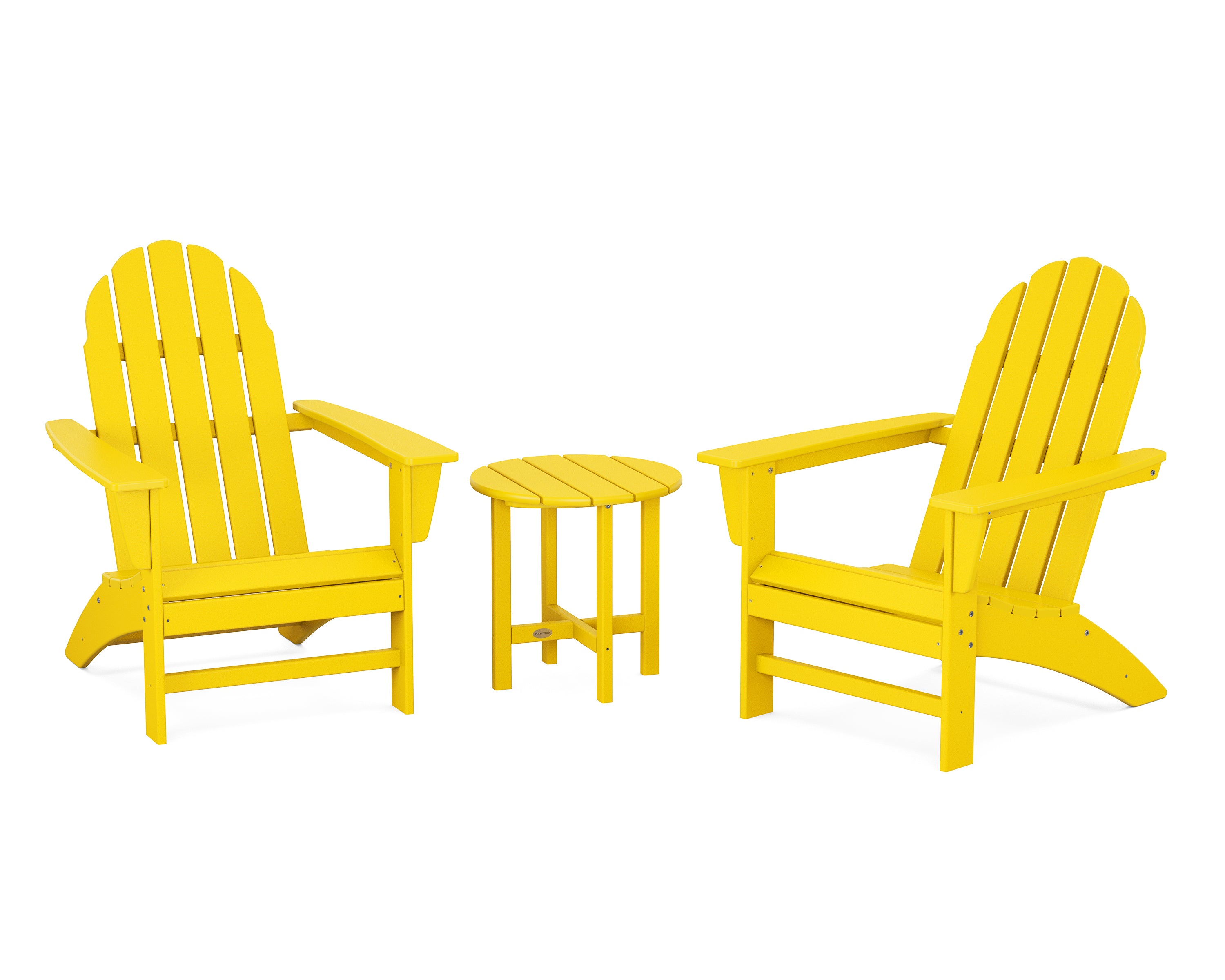 POLYWOOD Vineyard 3-Piece Adirondack Set in Lemon