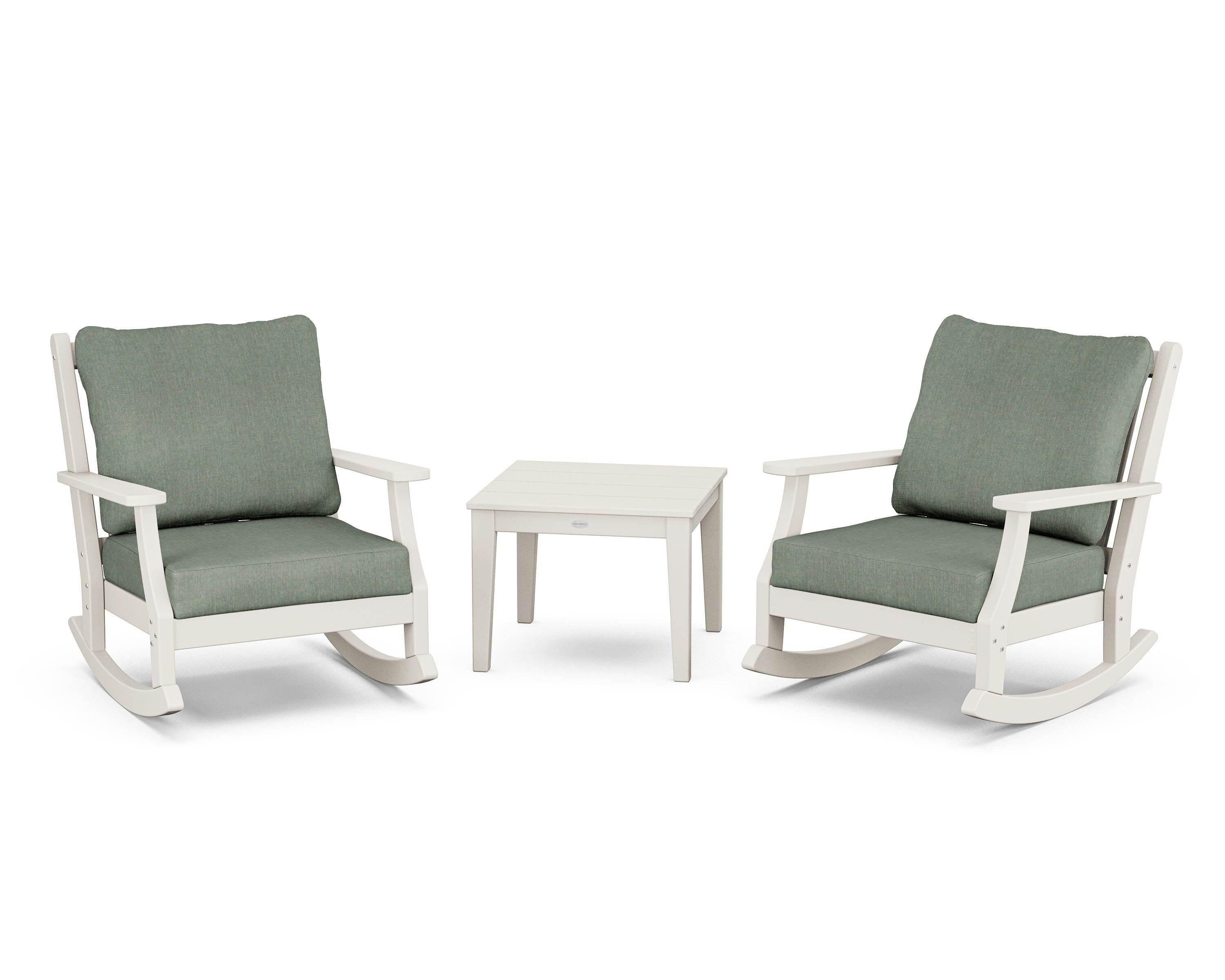 Country Living Wovendale 3-Piece Deep Seating Rocker Set in Sand / Cast Sage