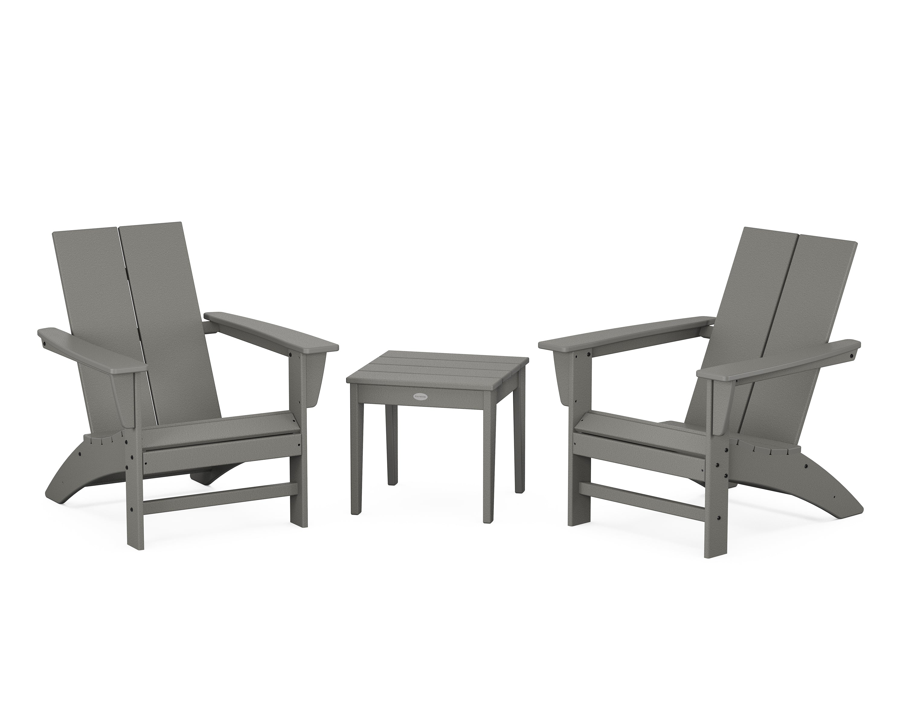 Country Living Cottage Modern Adirondack Chair 3-Piece Set in Slate Grey