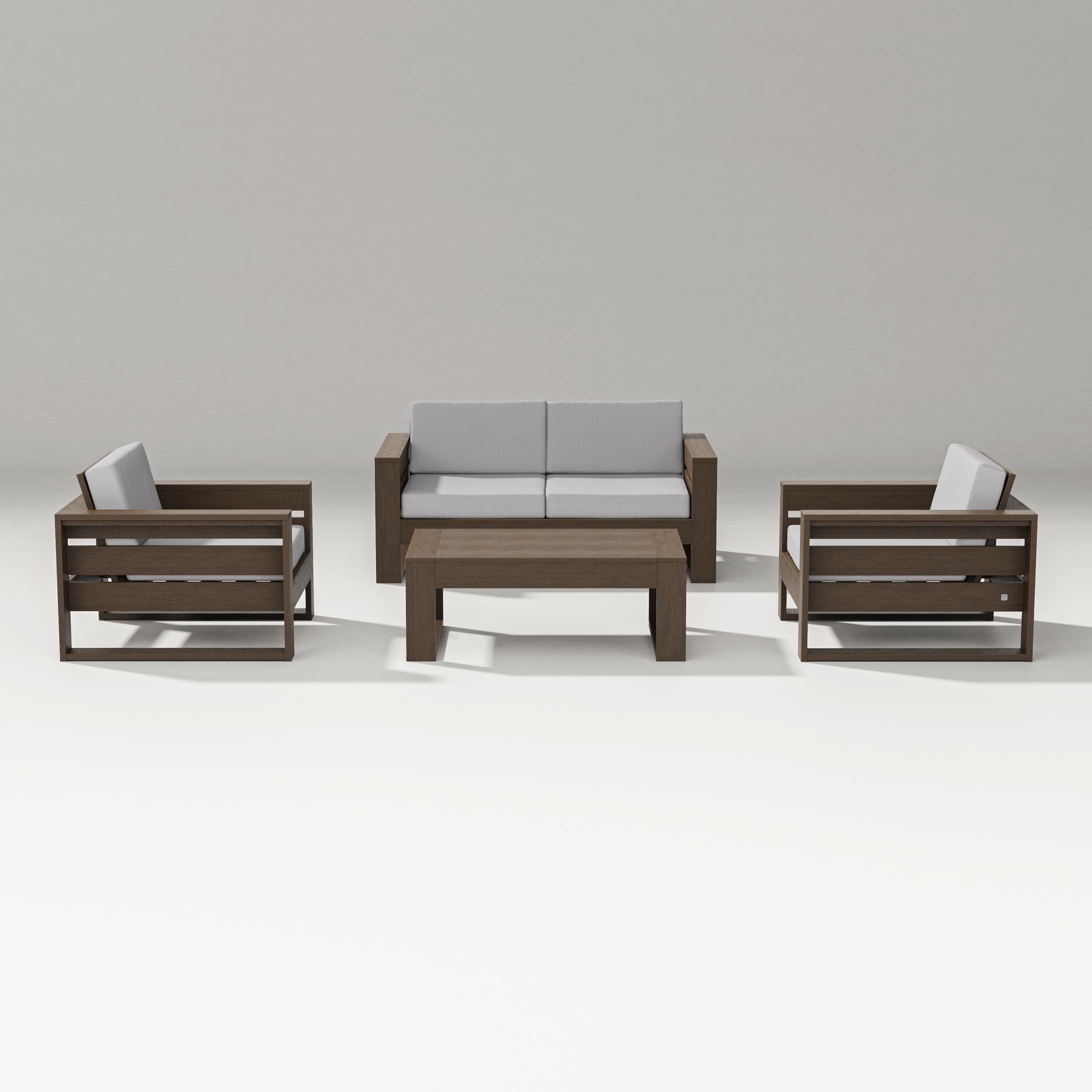 PW Designer Series Latitude 4-Piece Lounge Loveseat Set in Kona / Granite