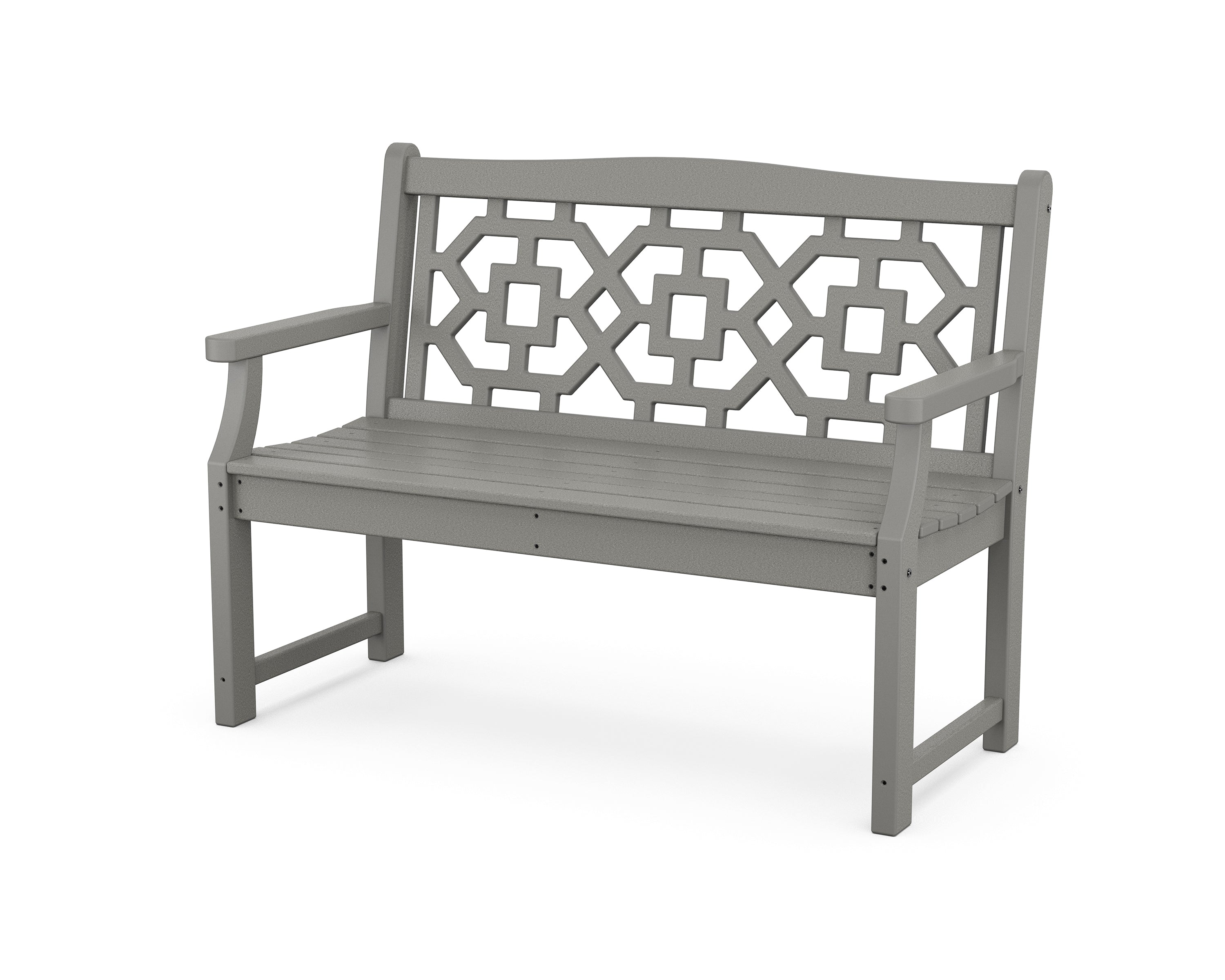 Martha Stewart by POLYWOOD Chinoiserie 48” Garden Bench in Slate Grey