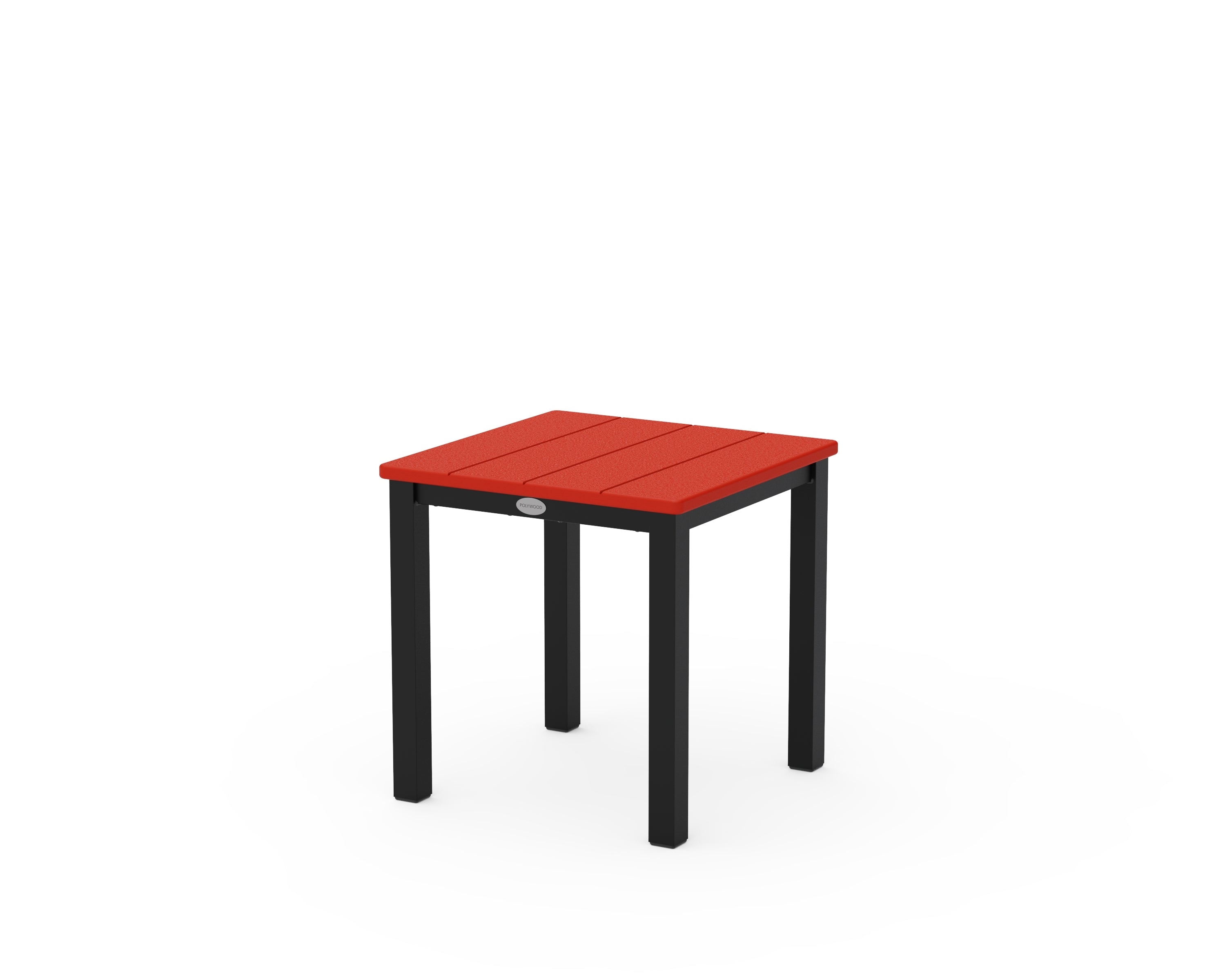 POLYWOOD Main Street 18" Side Table in Black / Sunset Red