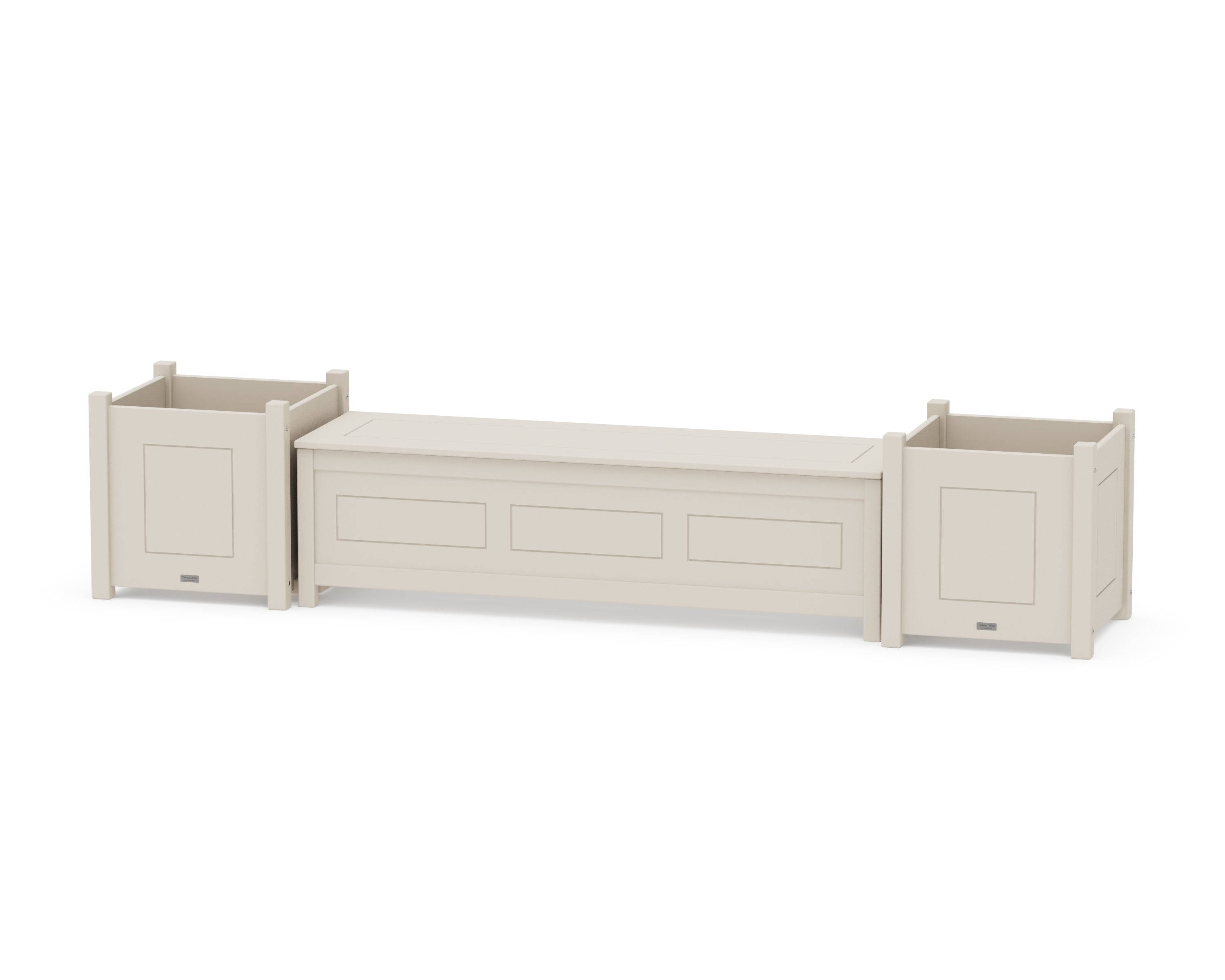 Country Living 60" Country Living Straight Planter Storage Bench Set- Large in Sand