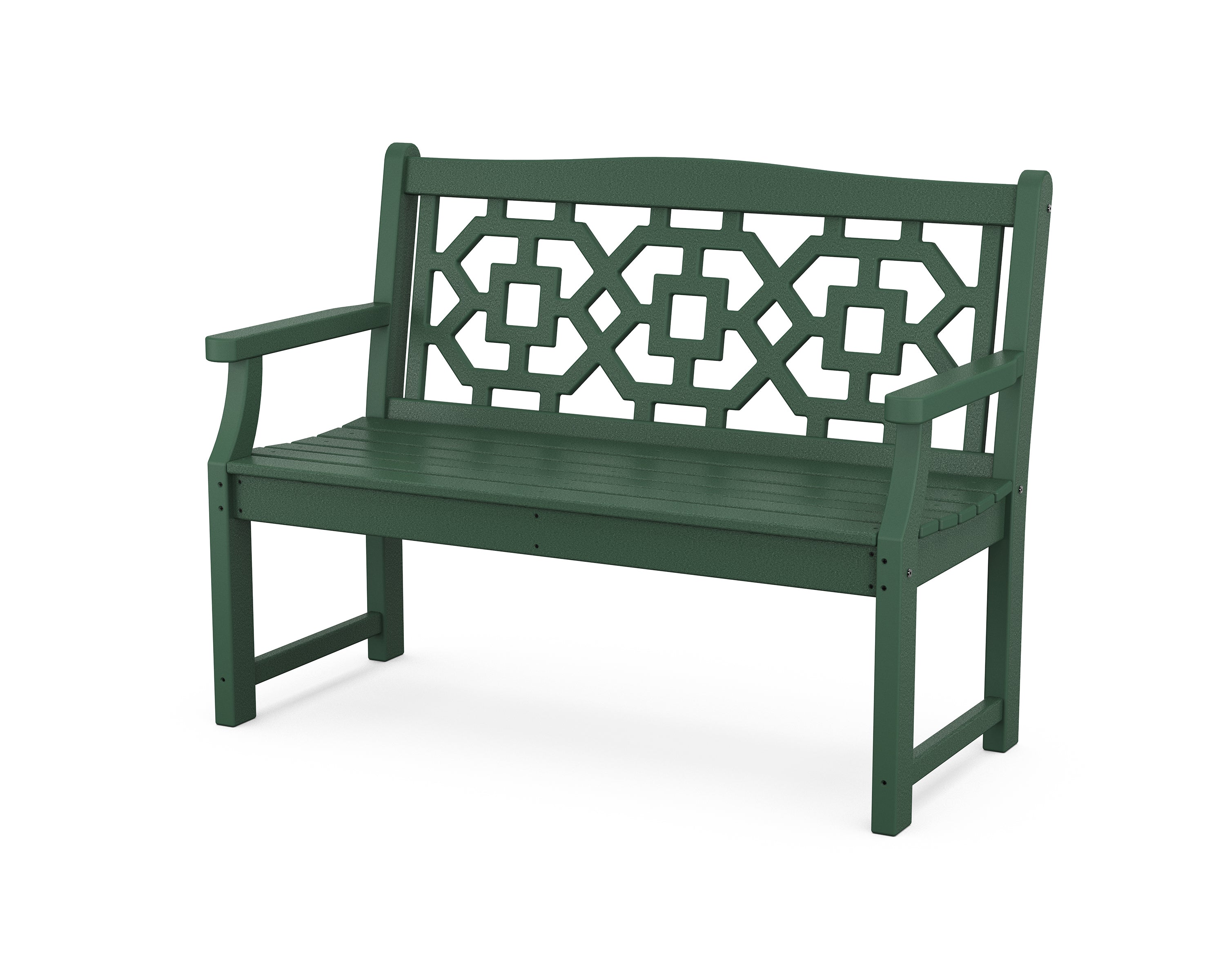 Martha Stewart by POLYWOOD Chinoiserie 48” Garden Bench in Green
