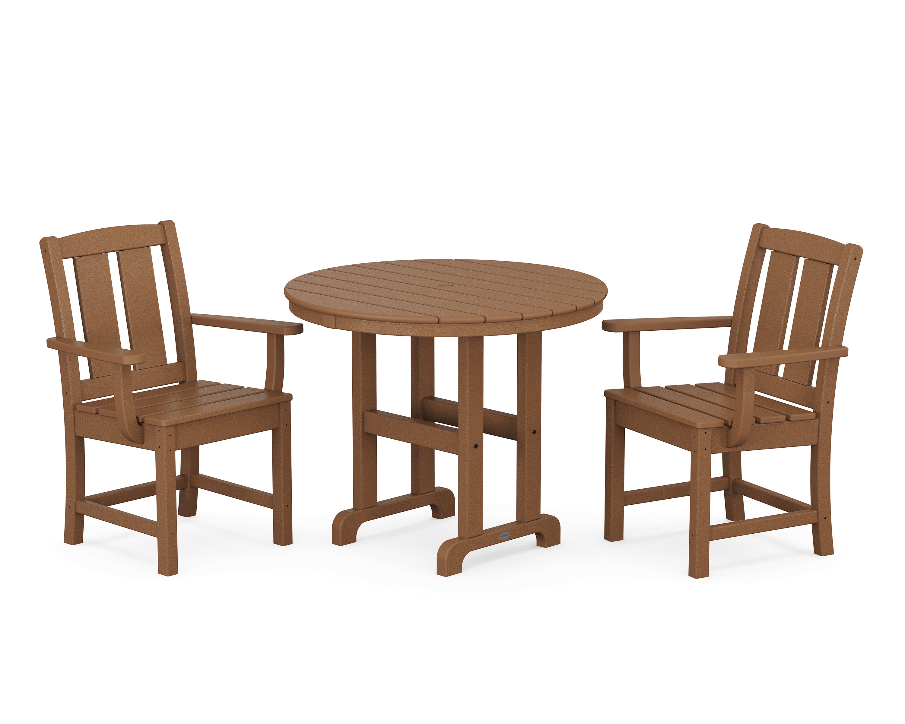 POLYWOOD® Mission 3-Piece Farmhouse Dining Set in Teak