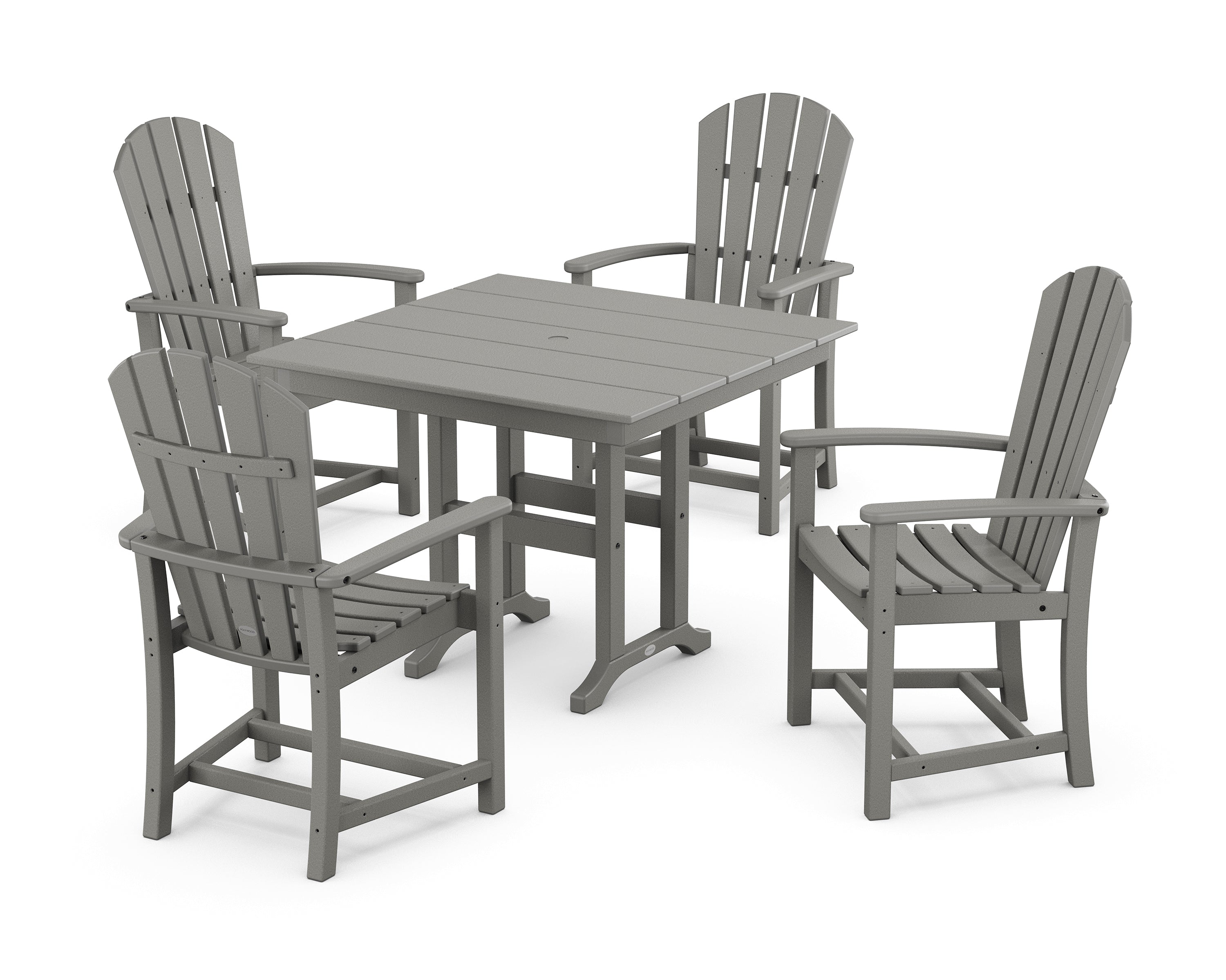 POLYWOOD Palm Coast 5-Piece Farmhouse Dining Set in Slate Grey