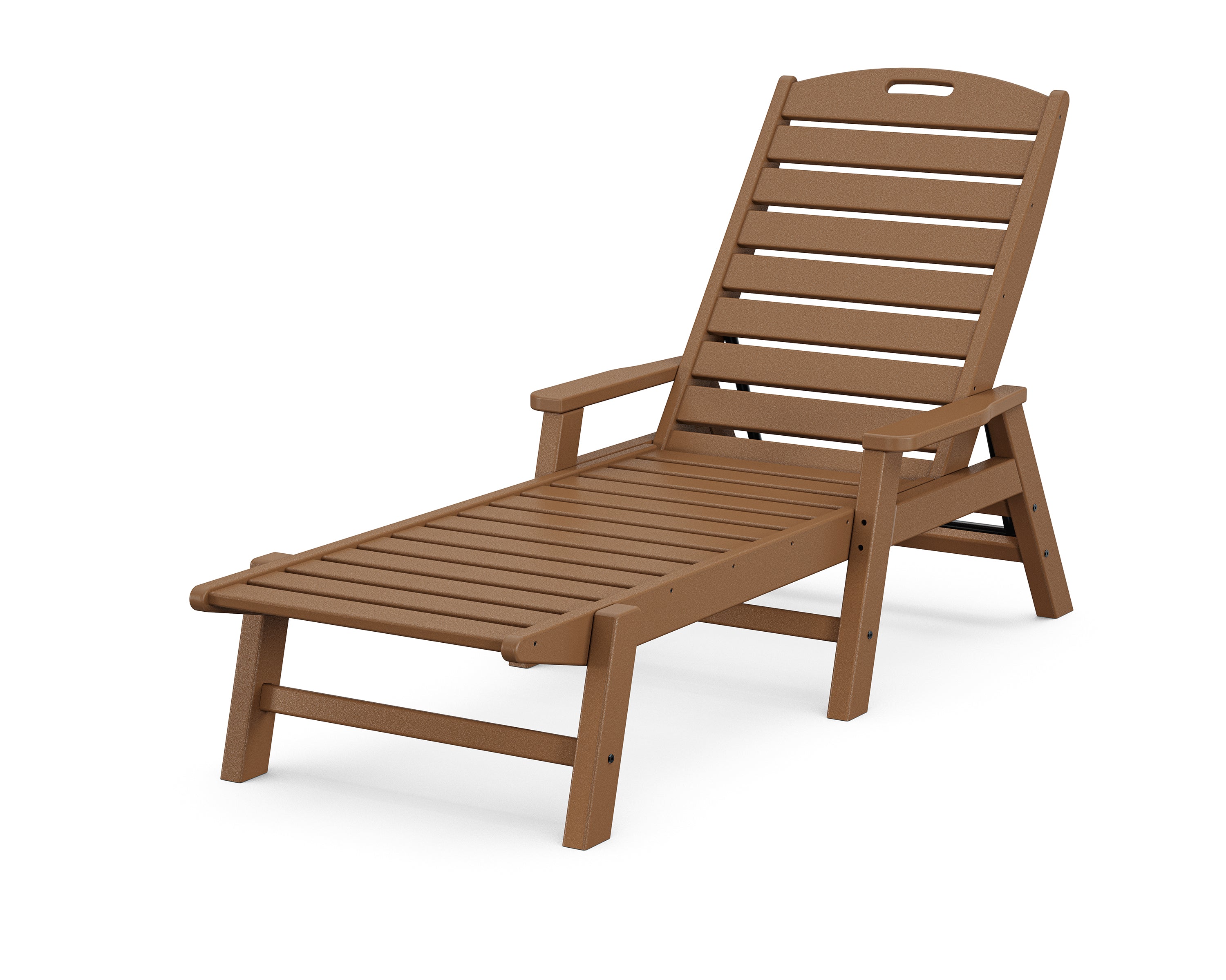 POLYWOOD Nautical Chaise with Arms in Teak