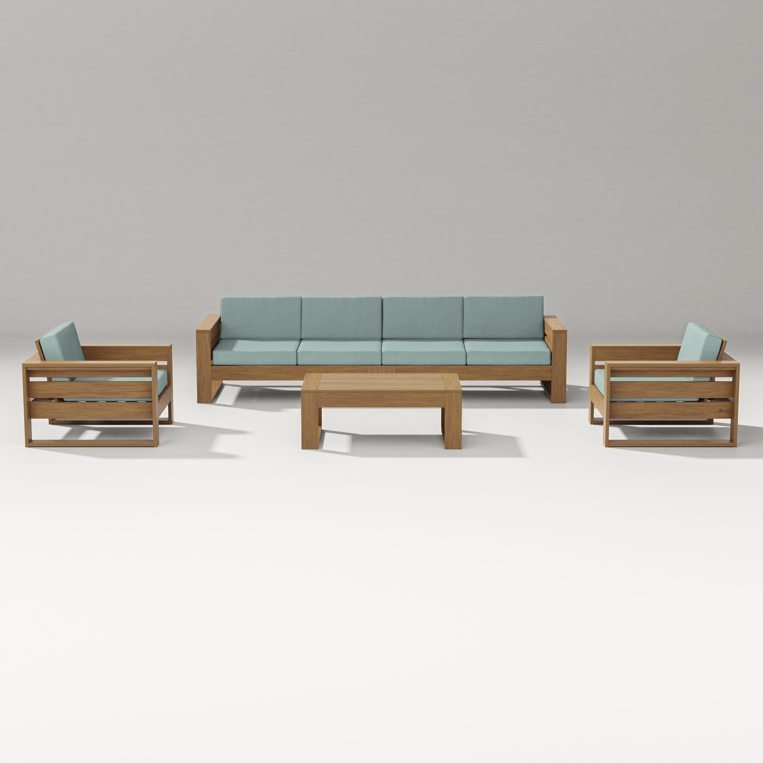 PW Designer Series Latitude 5-Piece Lounge Sofa Set in Natural / Glacier Spa