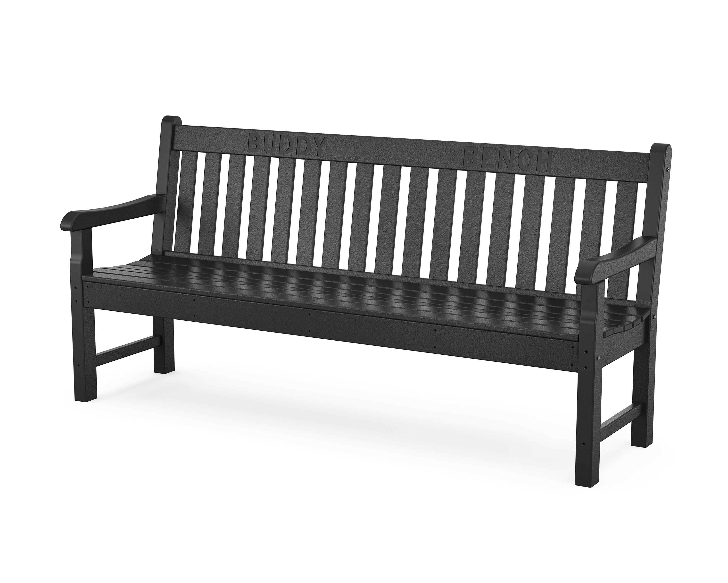 POLYWOOD® 72” Buddy Bench in Black