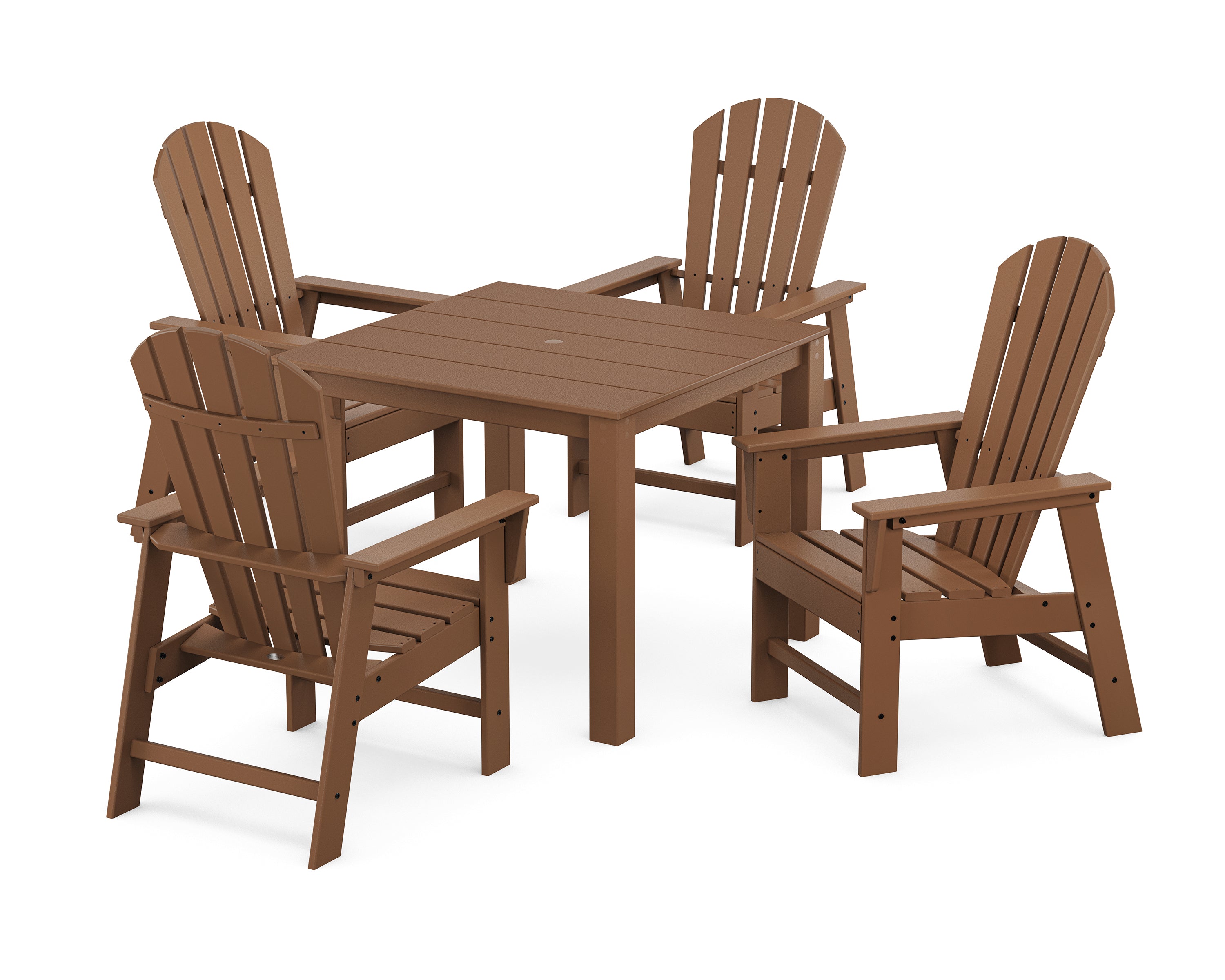 POLYWOOD South Beach Coast 5-Piece Parsons Dining Set in Teak