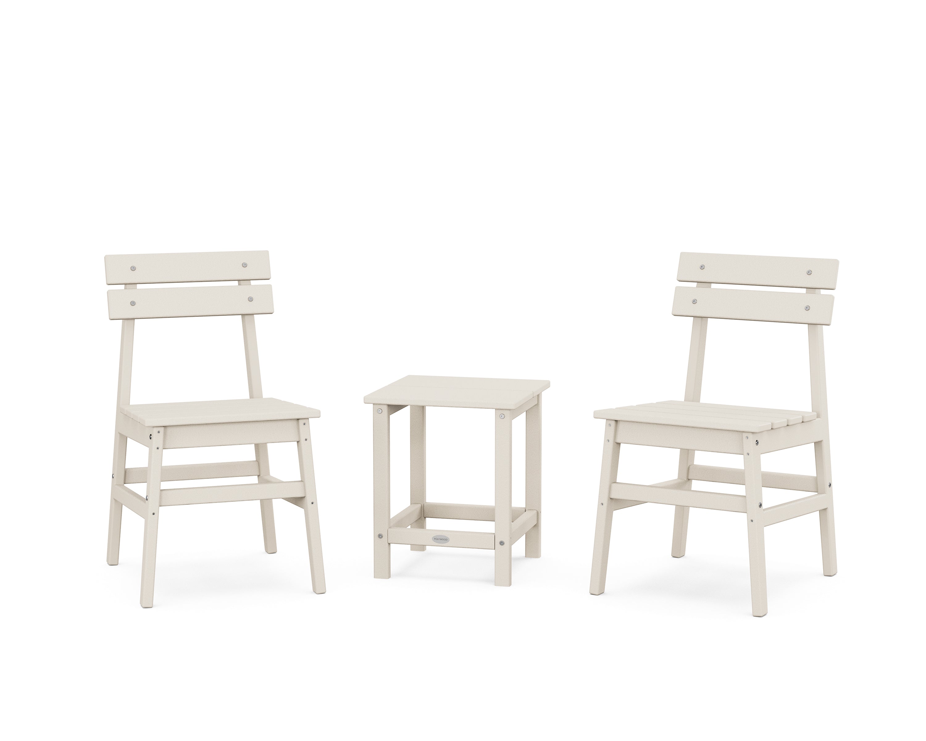POLYWOOD Modern Studio Plaza Chair 3-Piece Seating Set in Sand