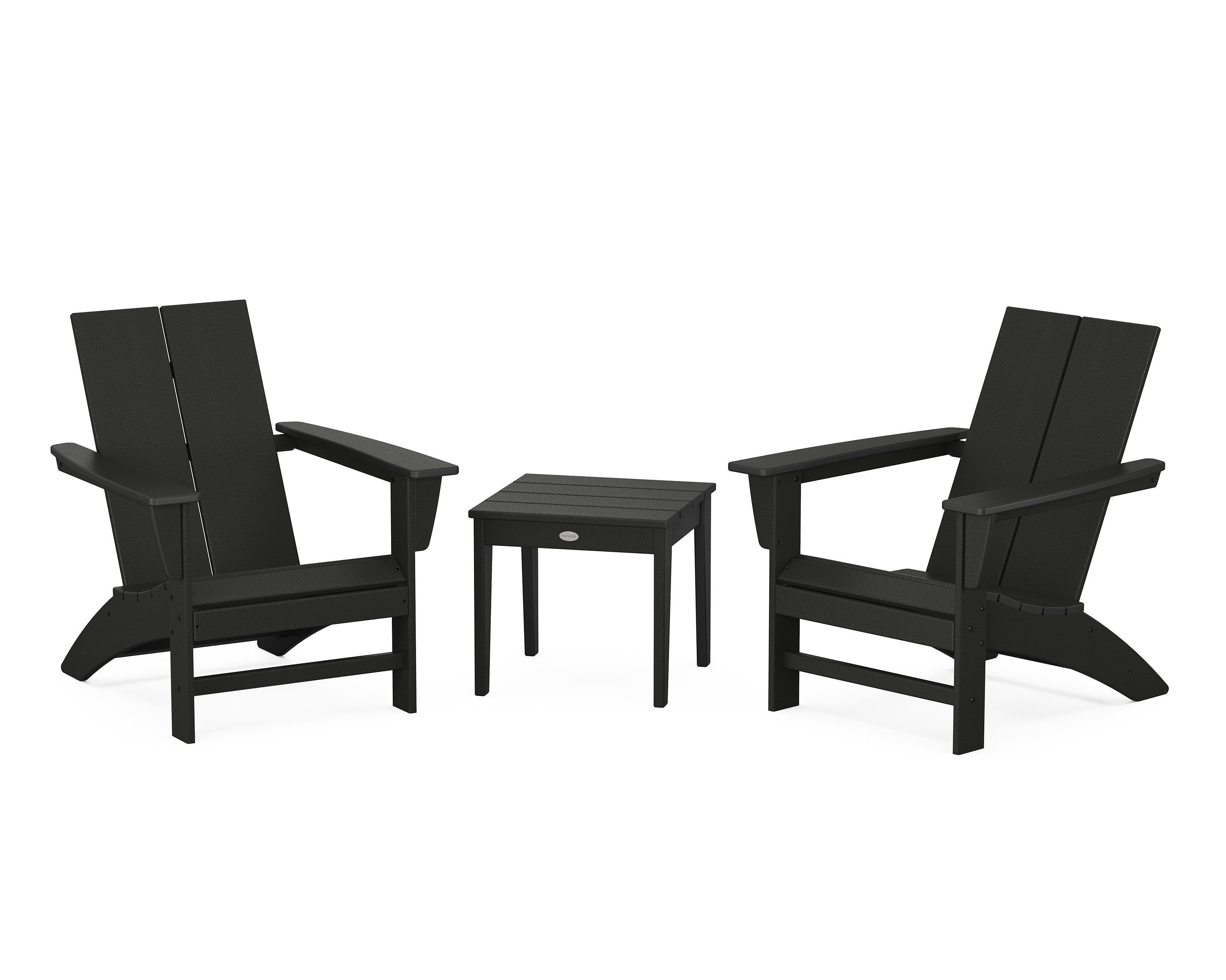 Country Living Cottage Modern Adirondack Chair 3-Piece Set in Black