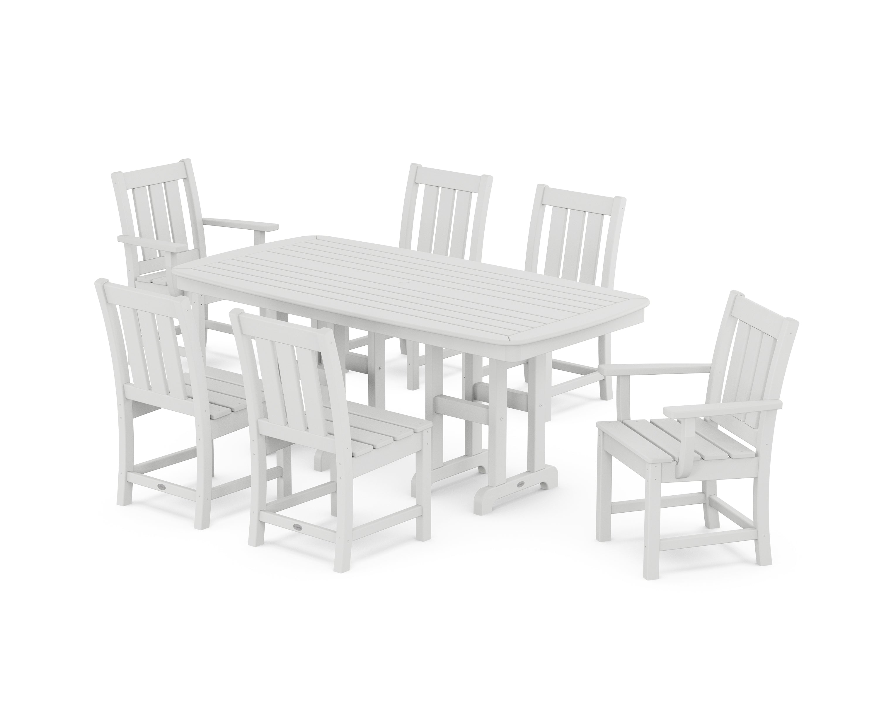 POLYWOOD Oxford 7-Piece Dining Set in White