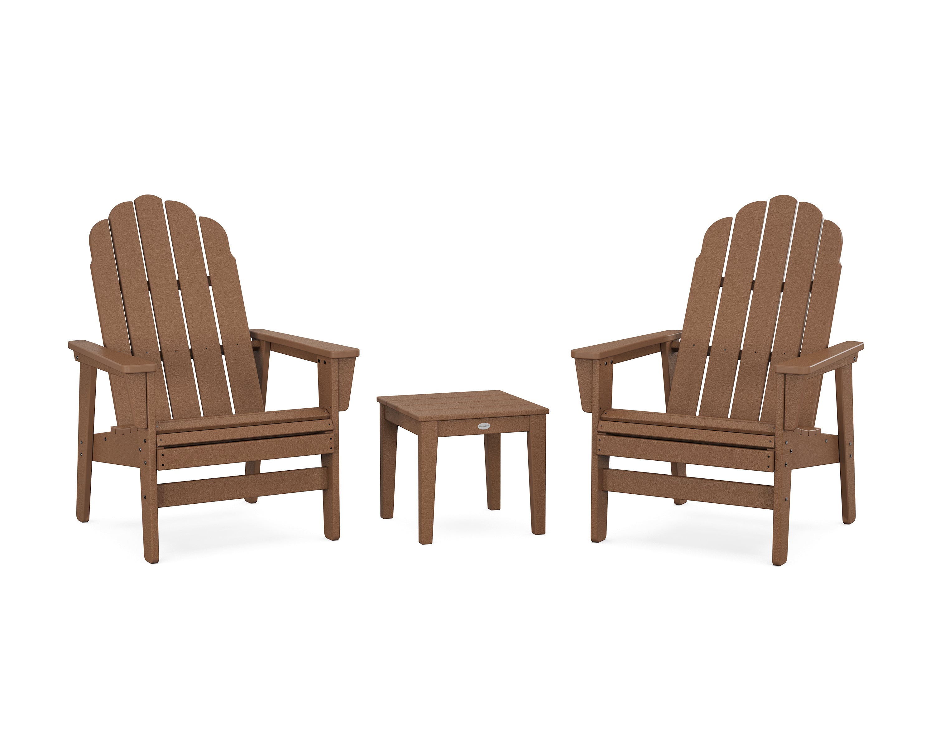 POLYWOOD 3-Piece Vineyard Grand Upright Adirondack Set in Teak