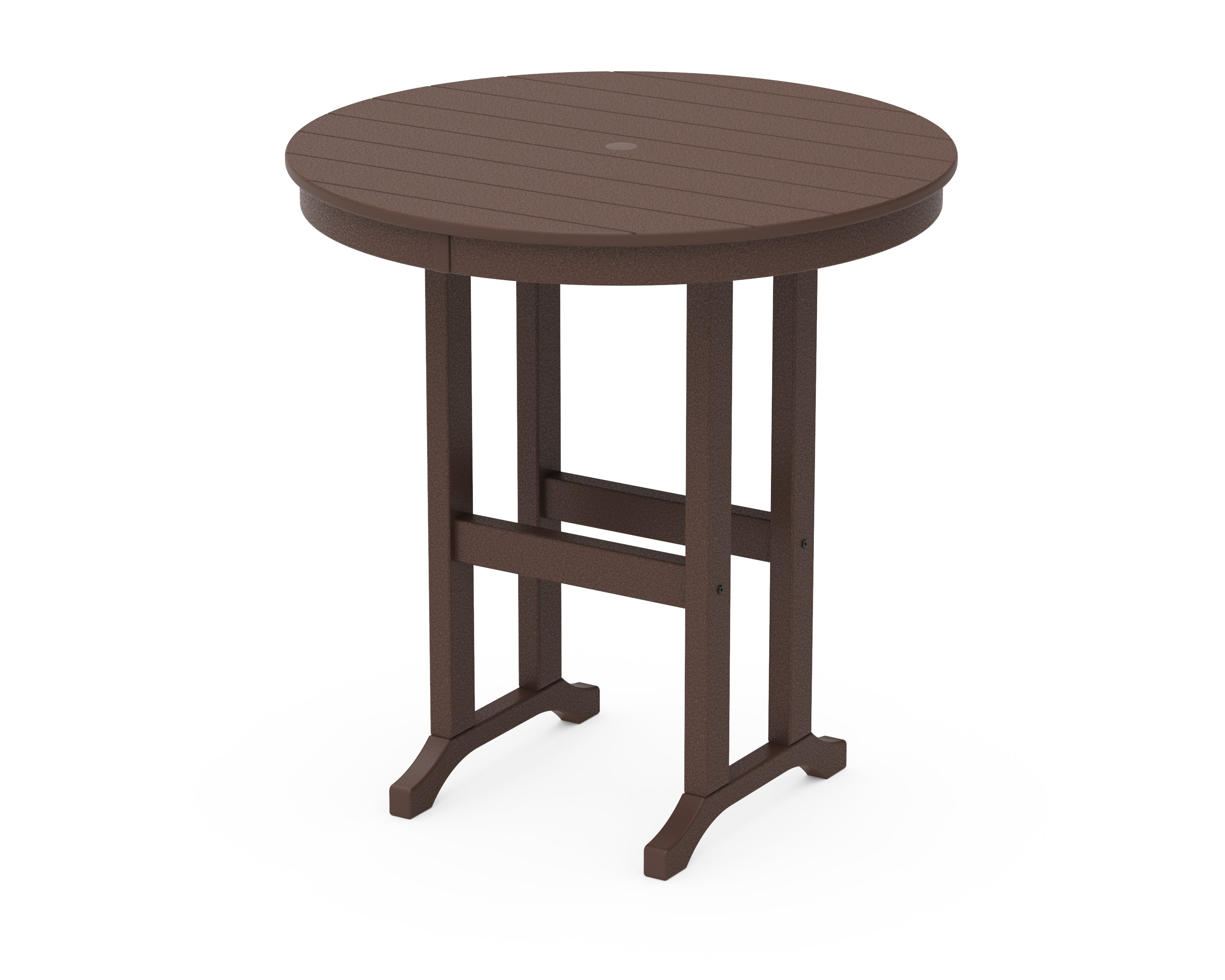 POLYWOOD 36" Round Farmhouse Counter Table in Mahogany