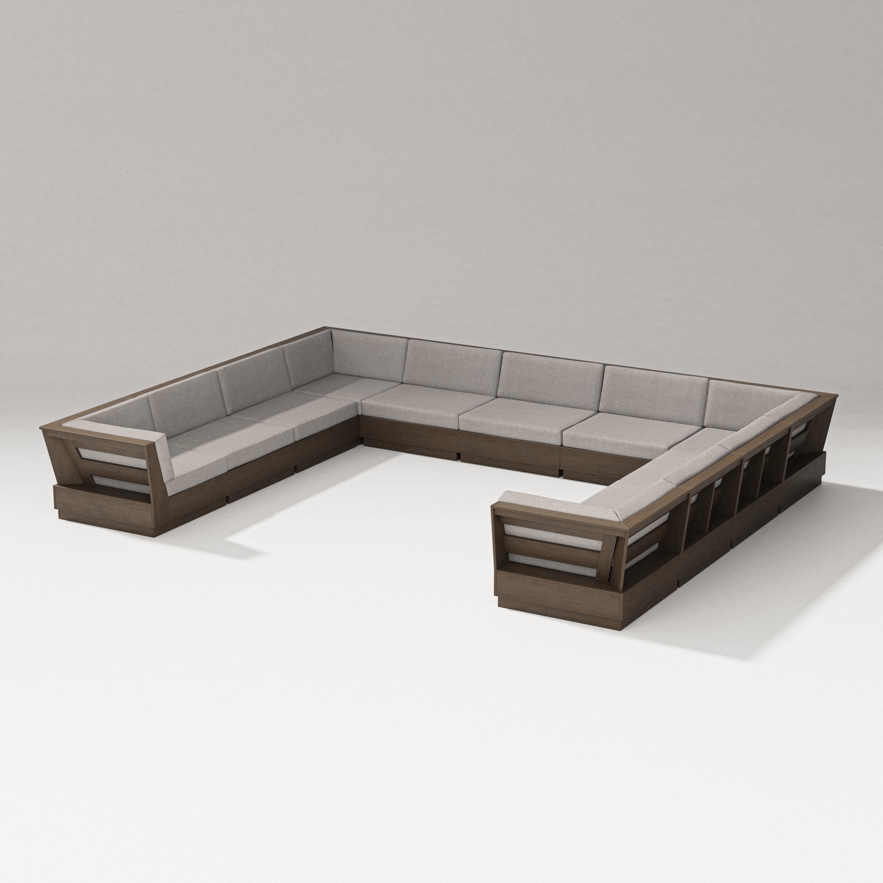 PW Designer Series Elevate Large U-Shaped Sectional in Kona / Weathered Tweed