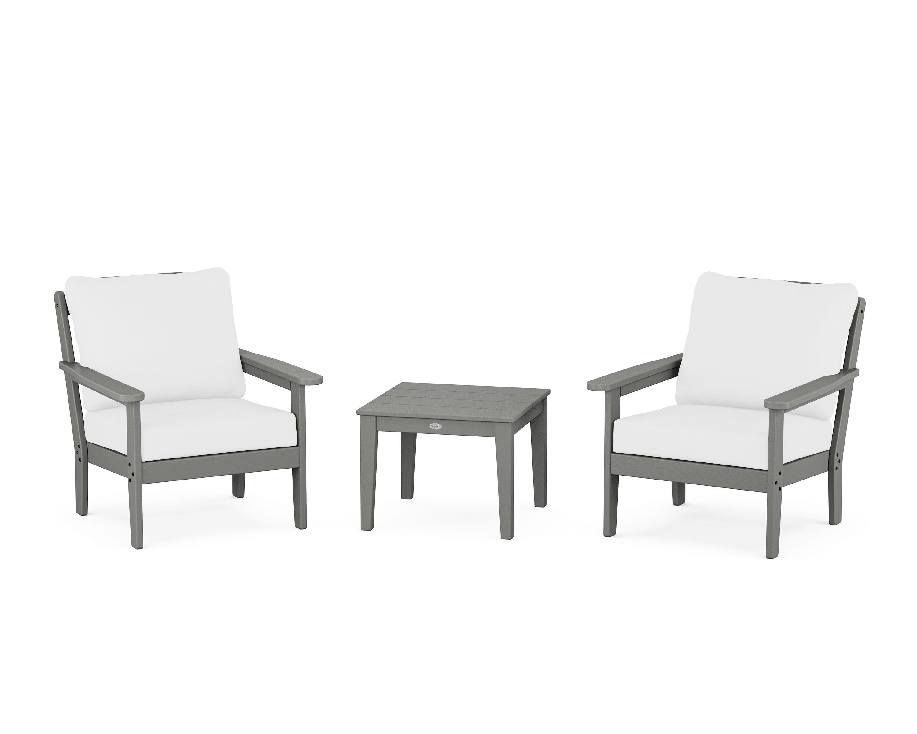 Country Living Cottage 3-Piece Deep Seating Set in Slate Grey / Natural