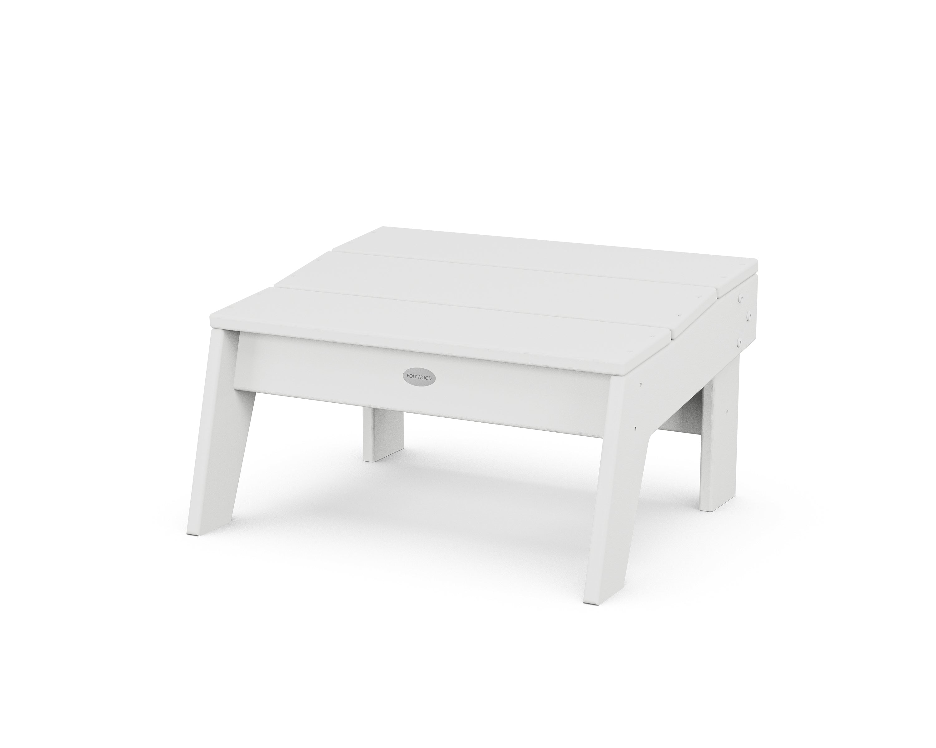 POLYWOOD Modern Studio Oversized Ottoman in White