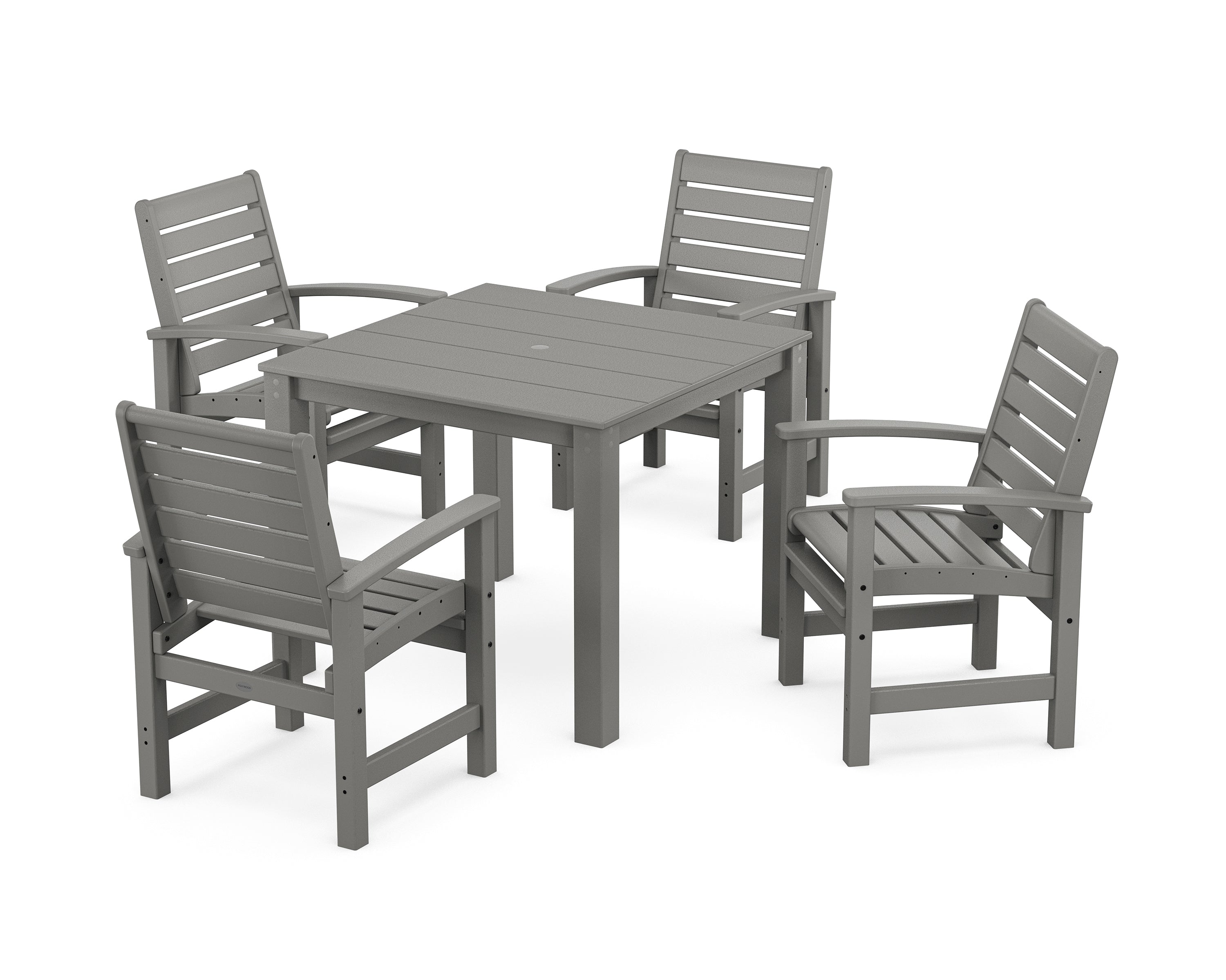 POLYWOOD Signature 5-Piece Parsons Dining Set in Slate Grey