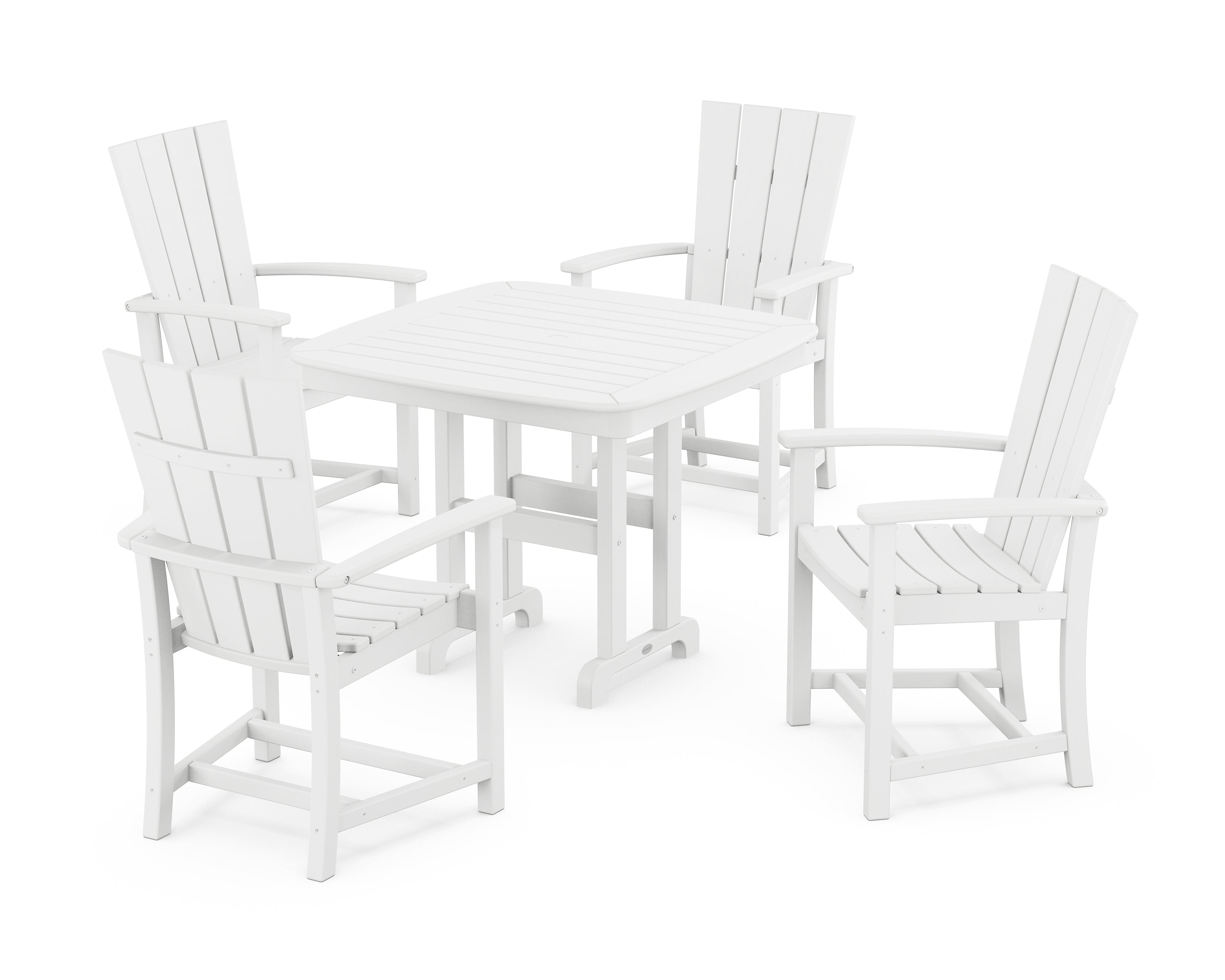 POLYWOOD Quattro 5-Piece Dining Set in White