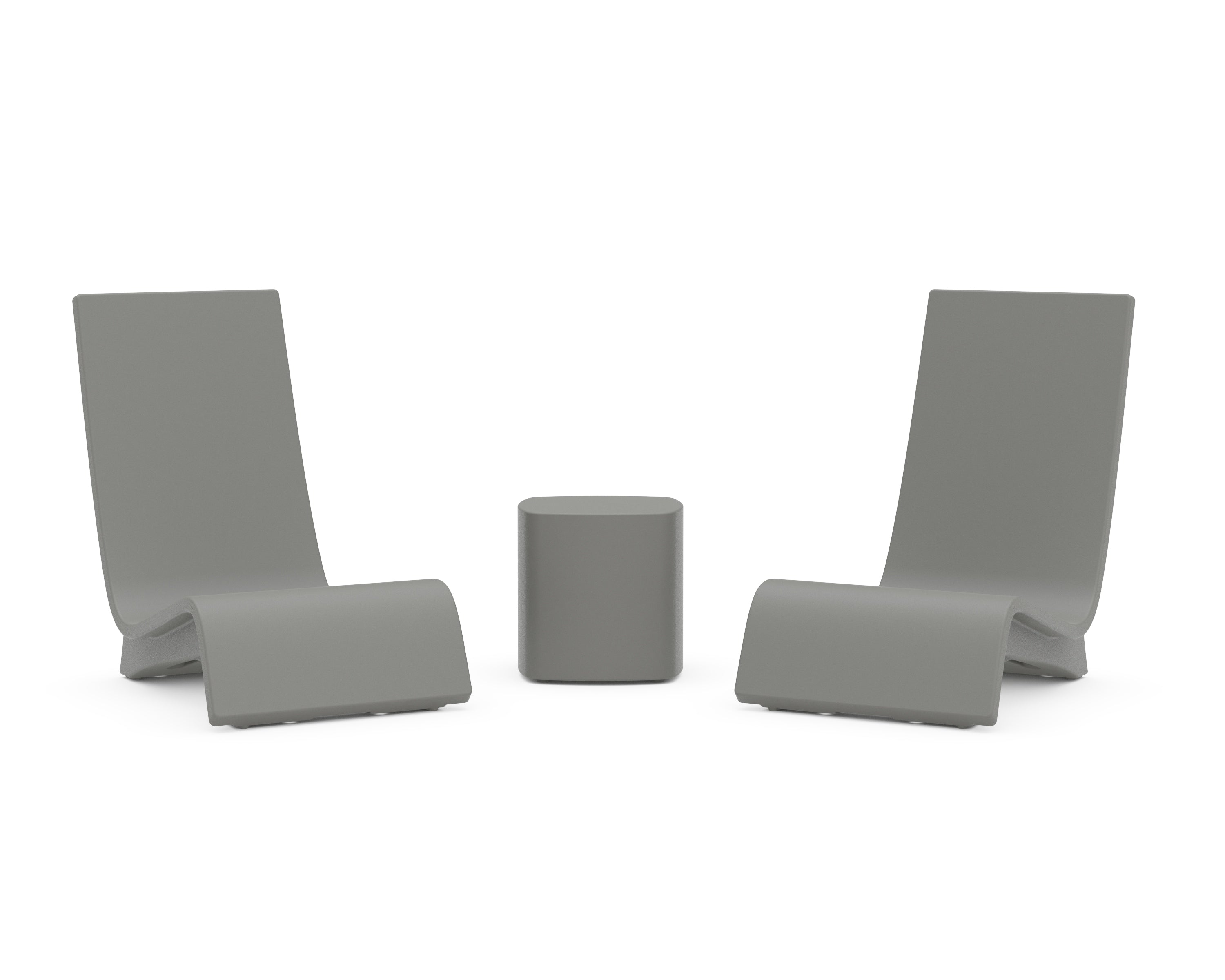 POLYWOOD Laguna 3-Piece In-Pool Chair Lounge Set in Slate Grey