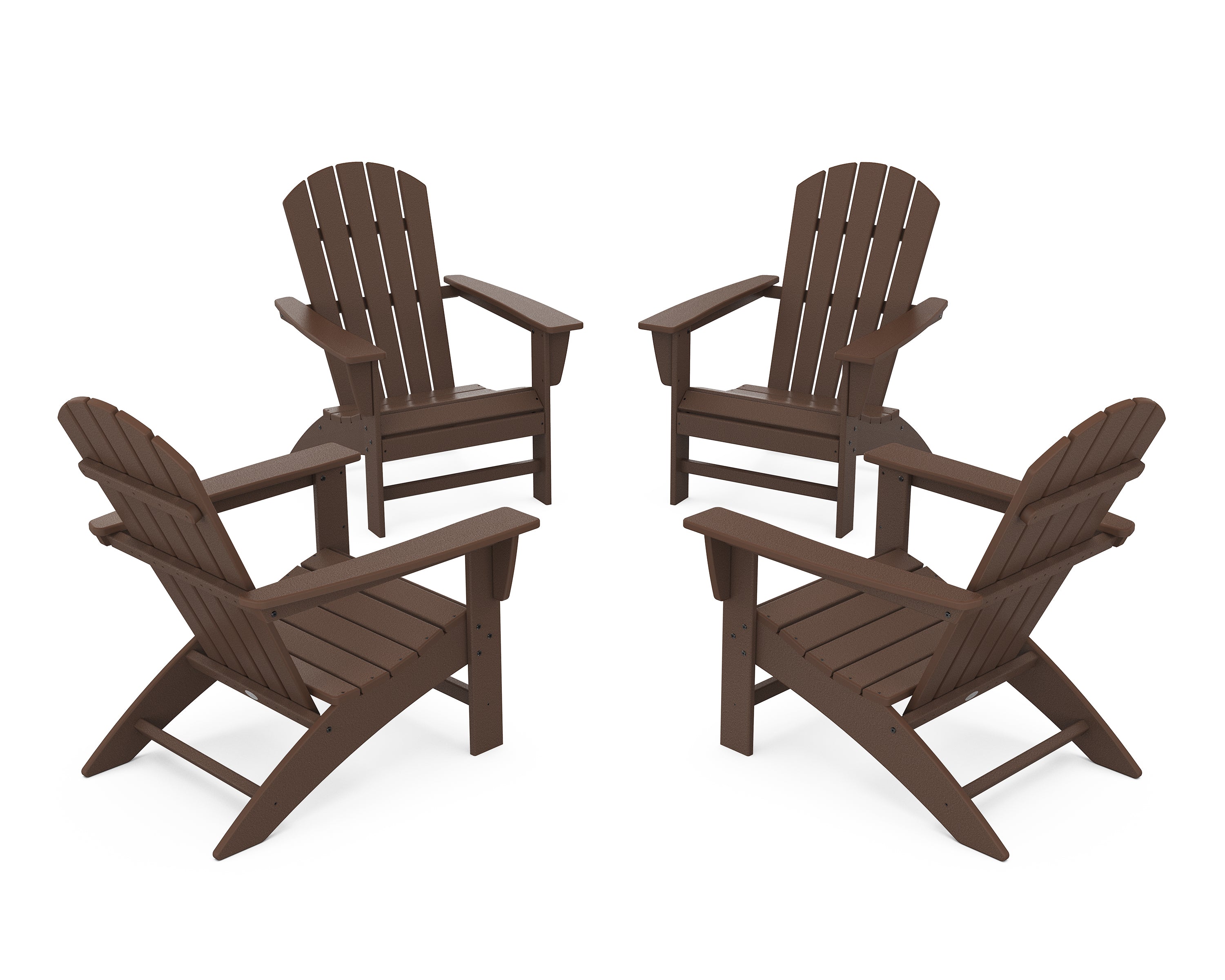 POLYWOOD® Nautical 4-Piece Adirondack Conversation Set in Mahogany