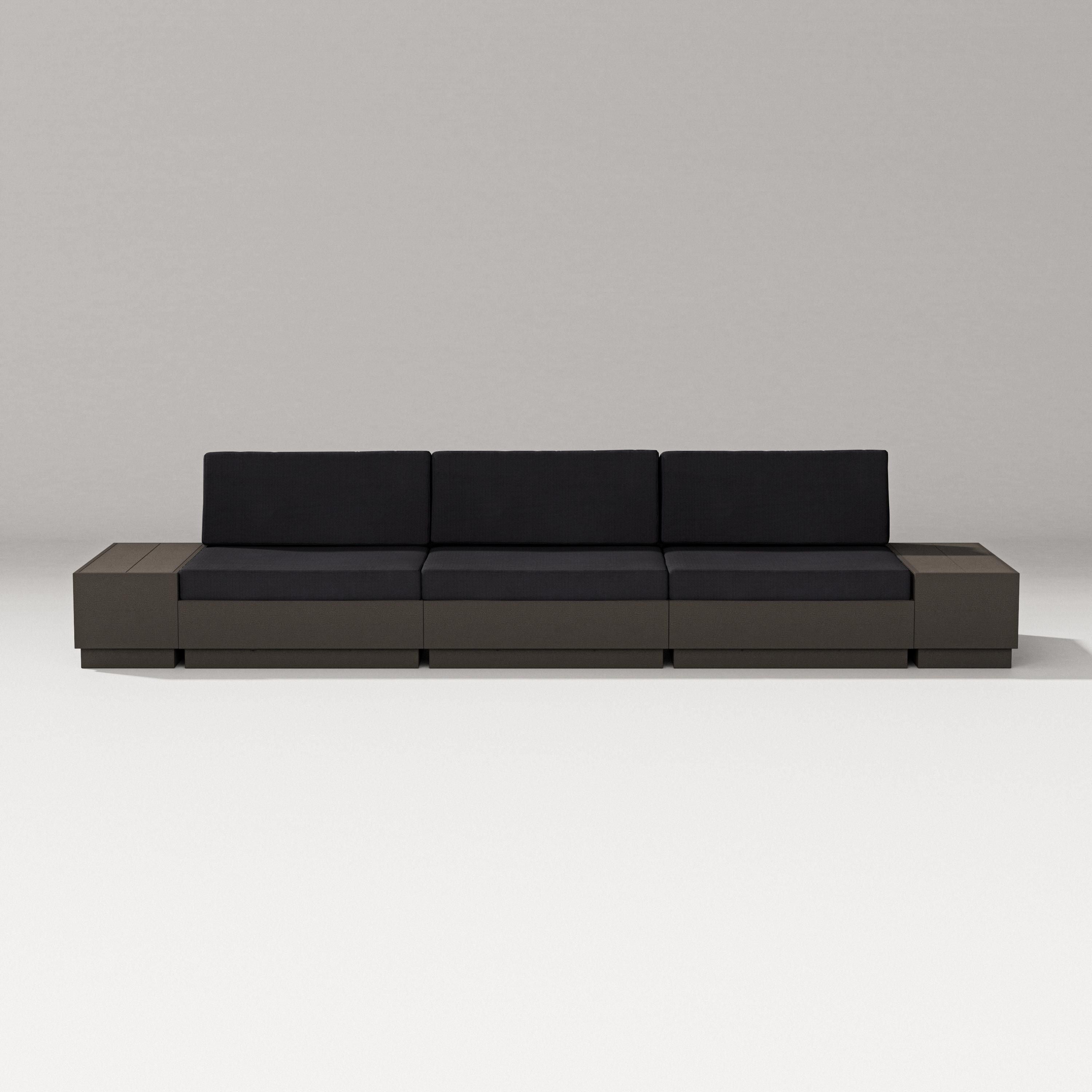 PW Designer Series Elevate Straight Sectional in Vintage Coffee / Midnight Linen