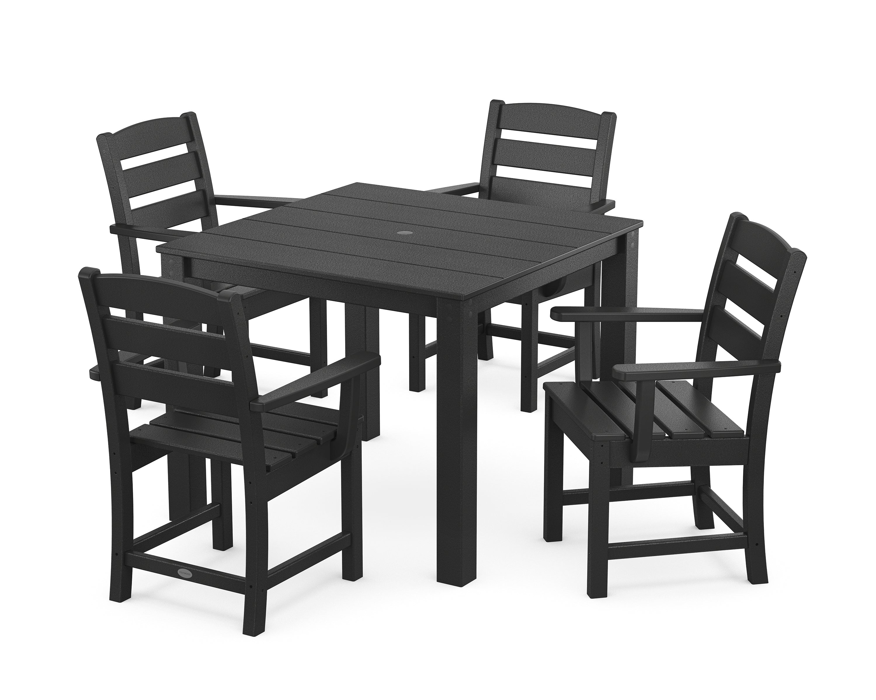 POLYWOOD Lakeside 5-Piece Parsons Dining Set in Black