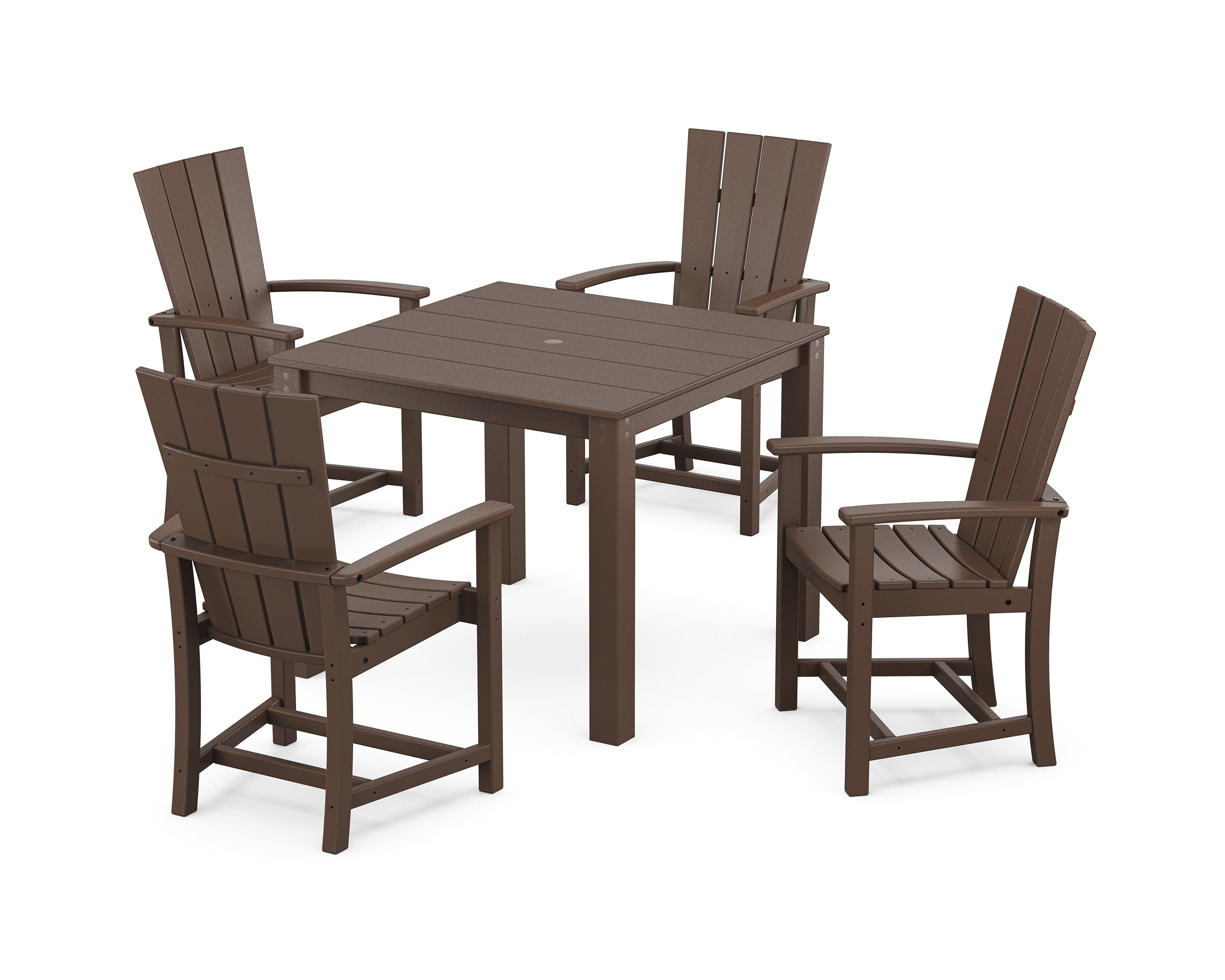 POLYWOOD Quattro 5-Piece Parsons Dining Set in Mahogany