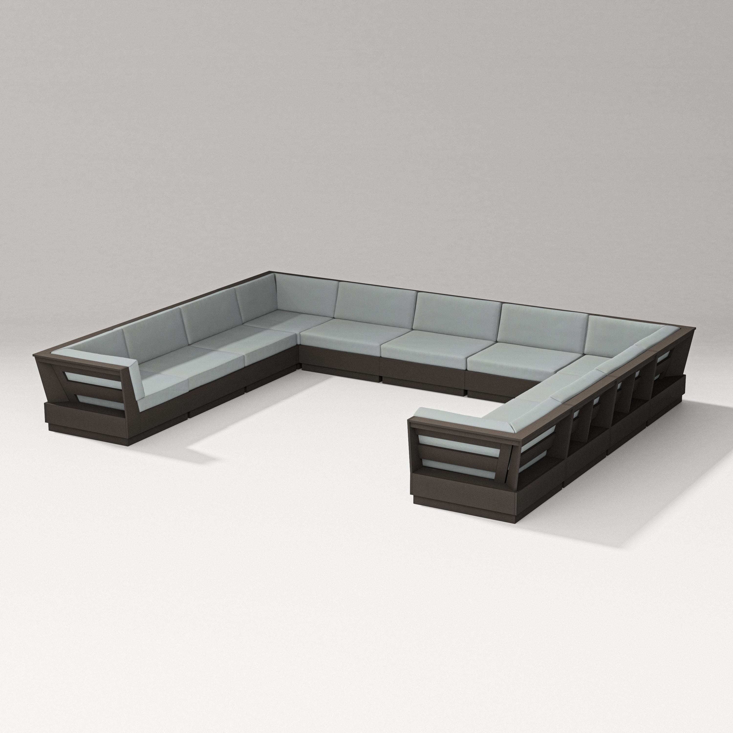 PW Designer Series Elevate Large U-Shaped Sectional in Vintage Coffee / Spa