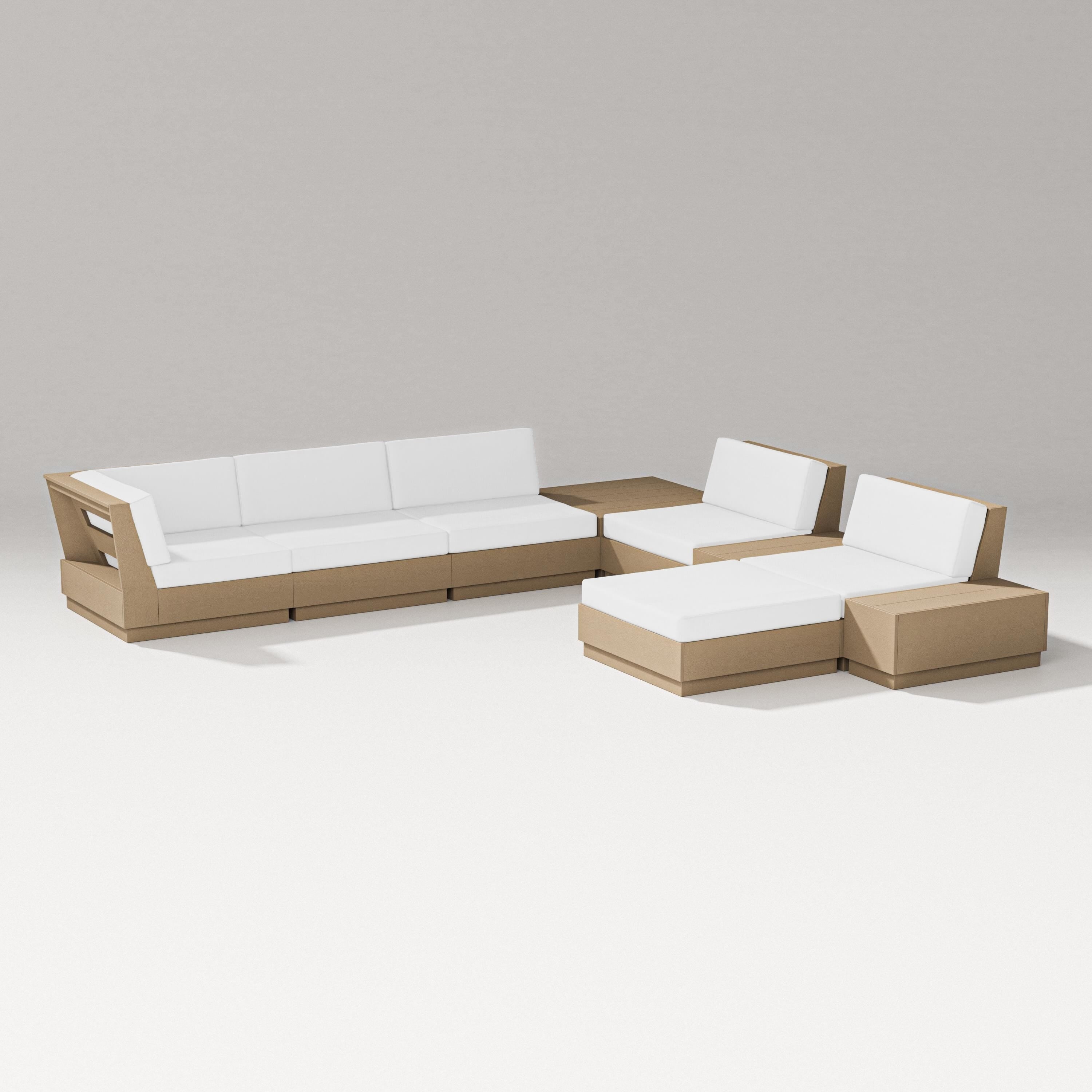 PW Designer Series Elevate 9-Piece Conversation Sectional in Vintage Sahara / Natural