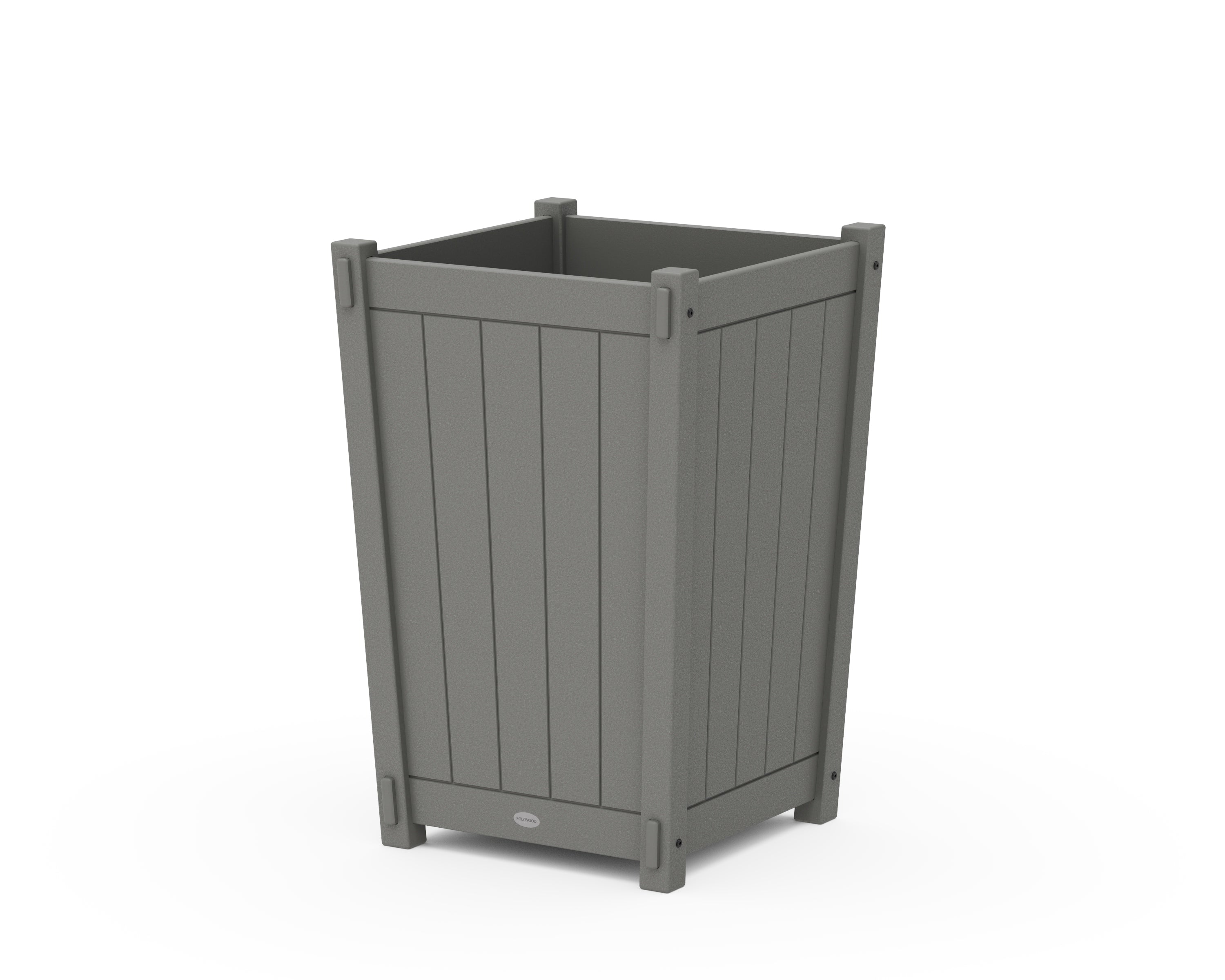 POLYWOOD Vineyard Large Tapered Square Planter Box in Slate Grey