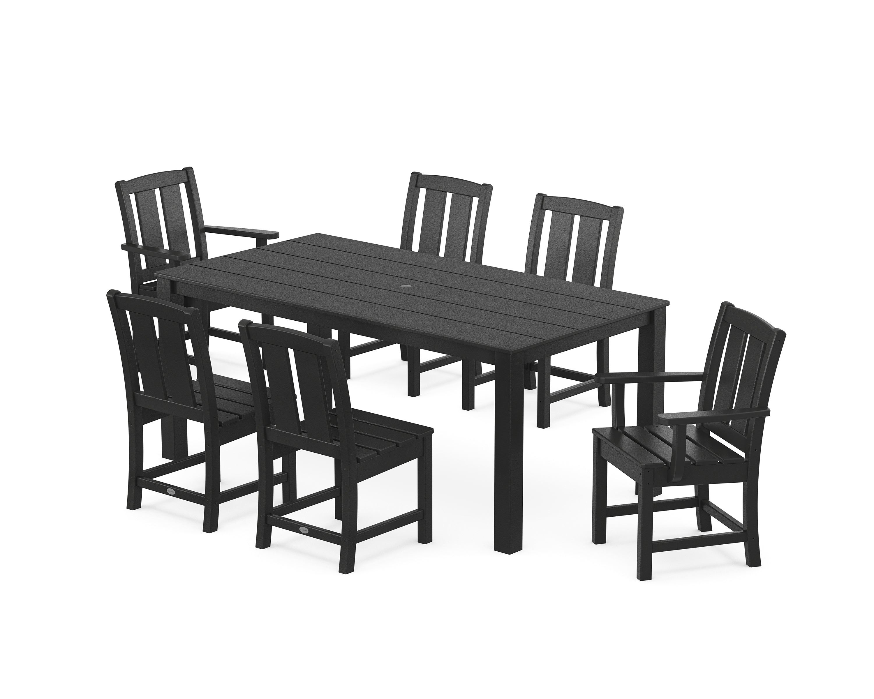 POLYWOOD Mission 7-Piece Parsons Dining Set in Black