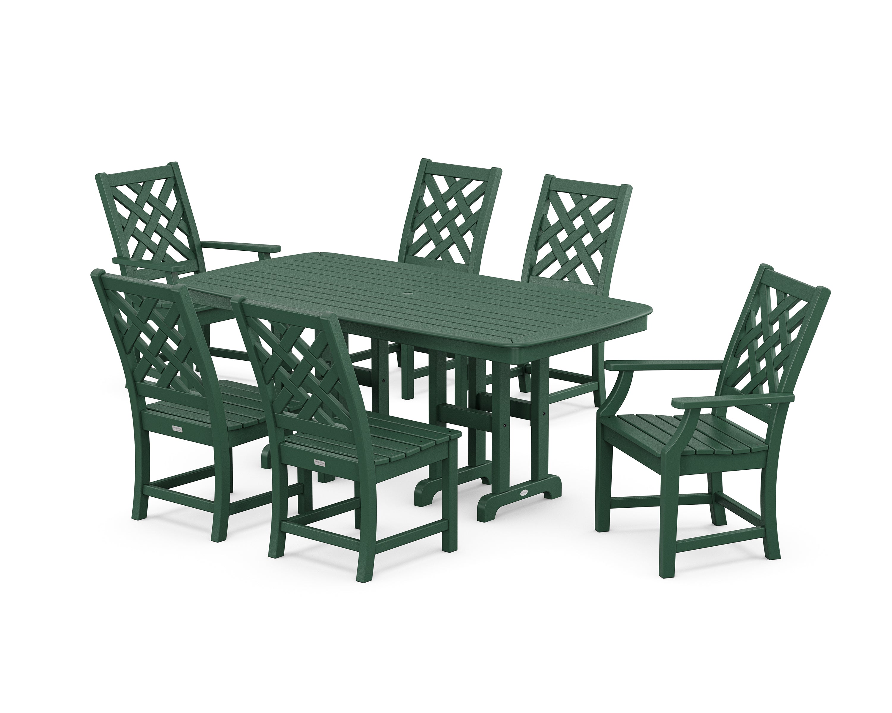 Country Living Wovendale 7-Piece Dining Set in Green