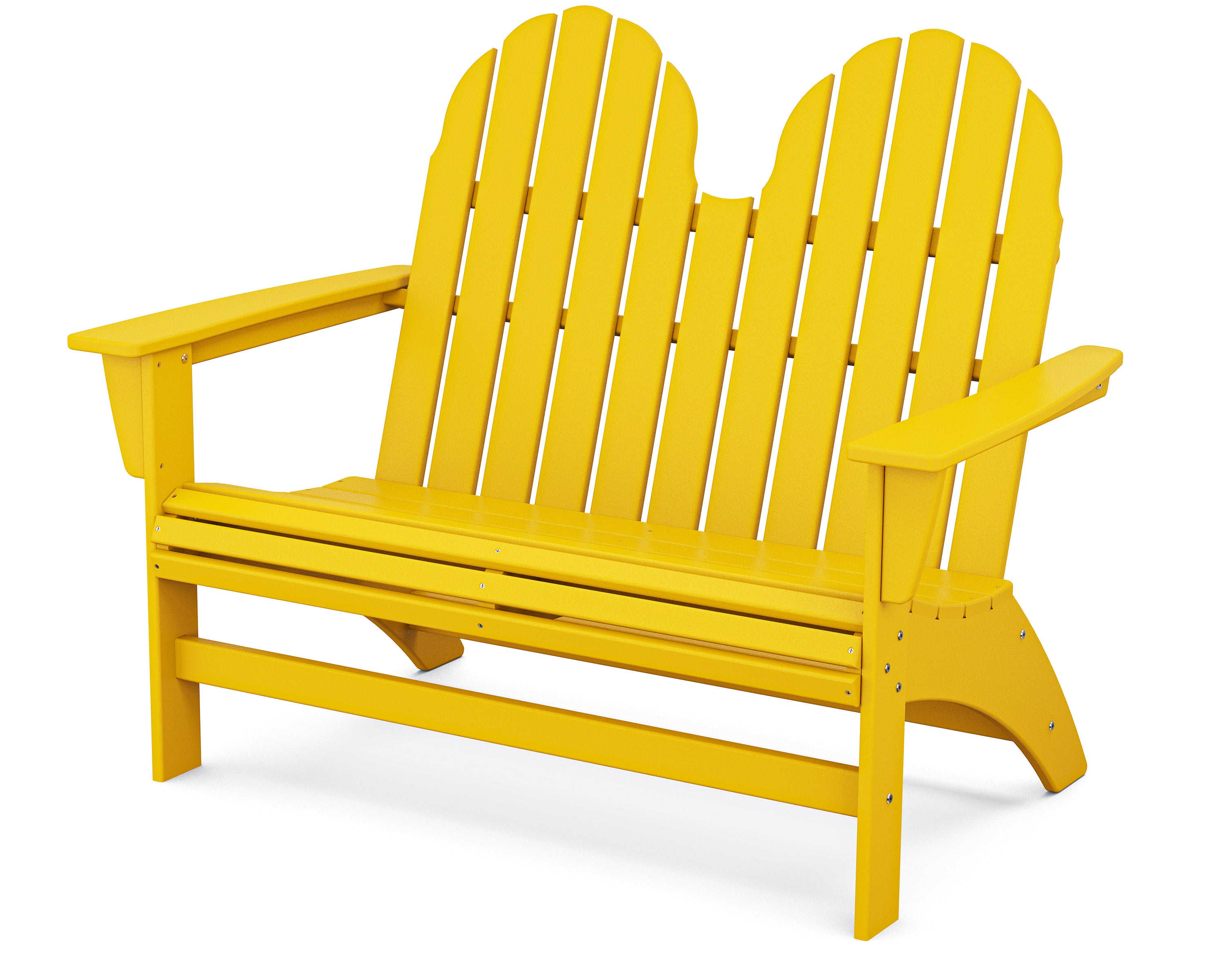 POLYWOOD Vineyard 48" Adirondack Bench in Lemon