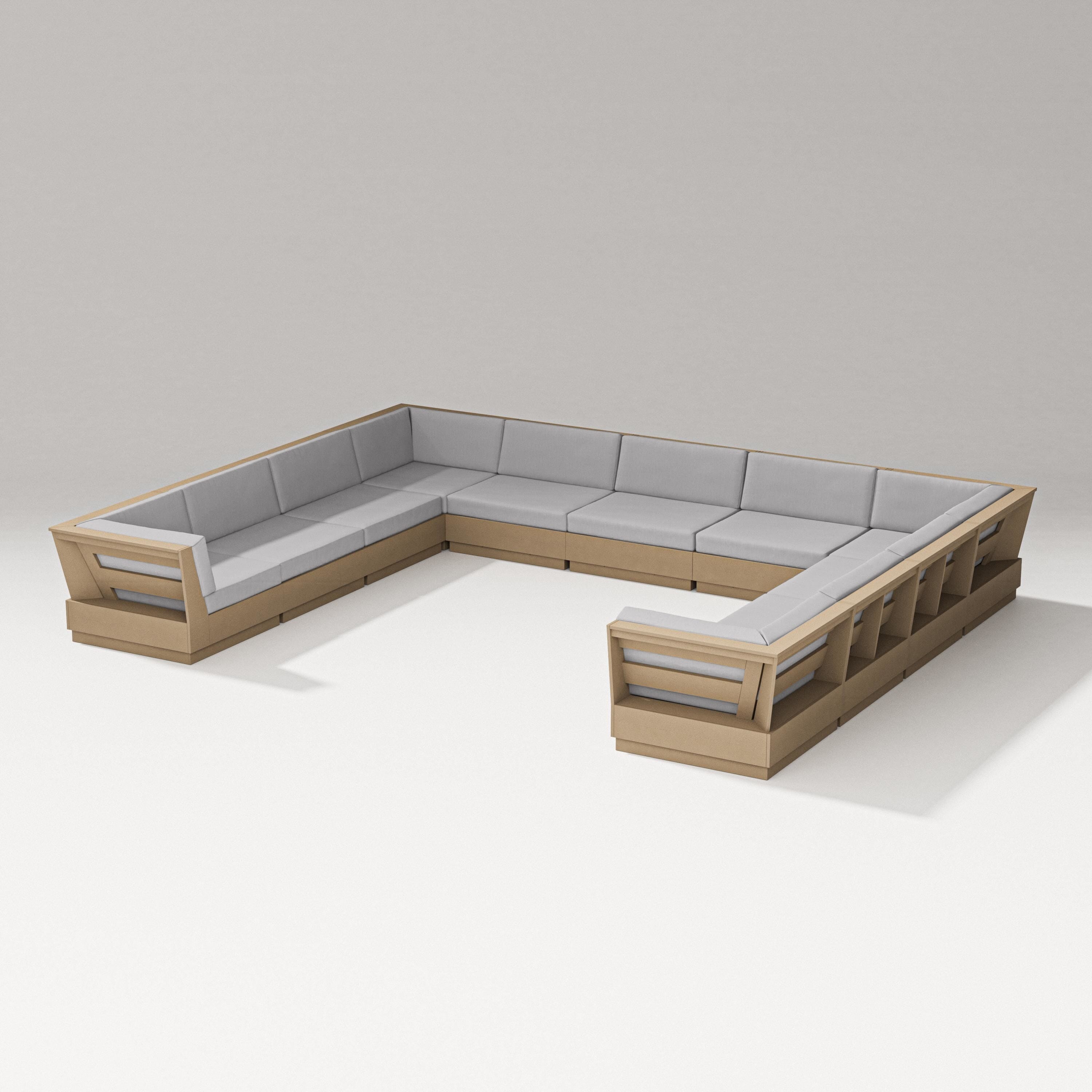 PW Designer Series Elevate Large U-Shaped Sectional in Vintage Sahara / Granite