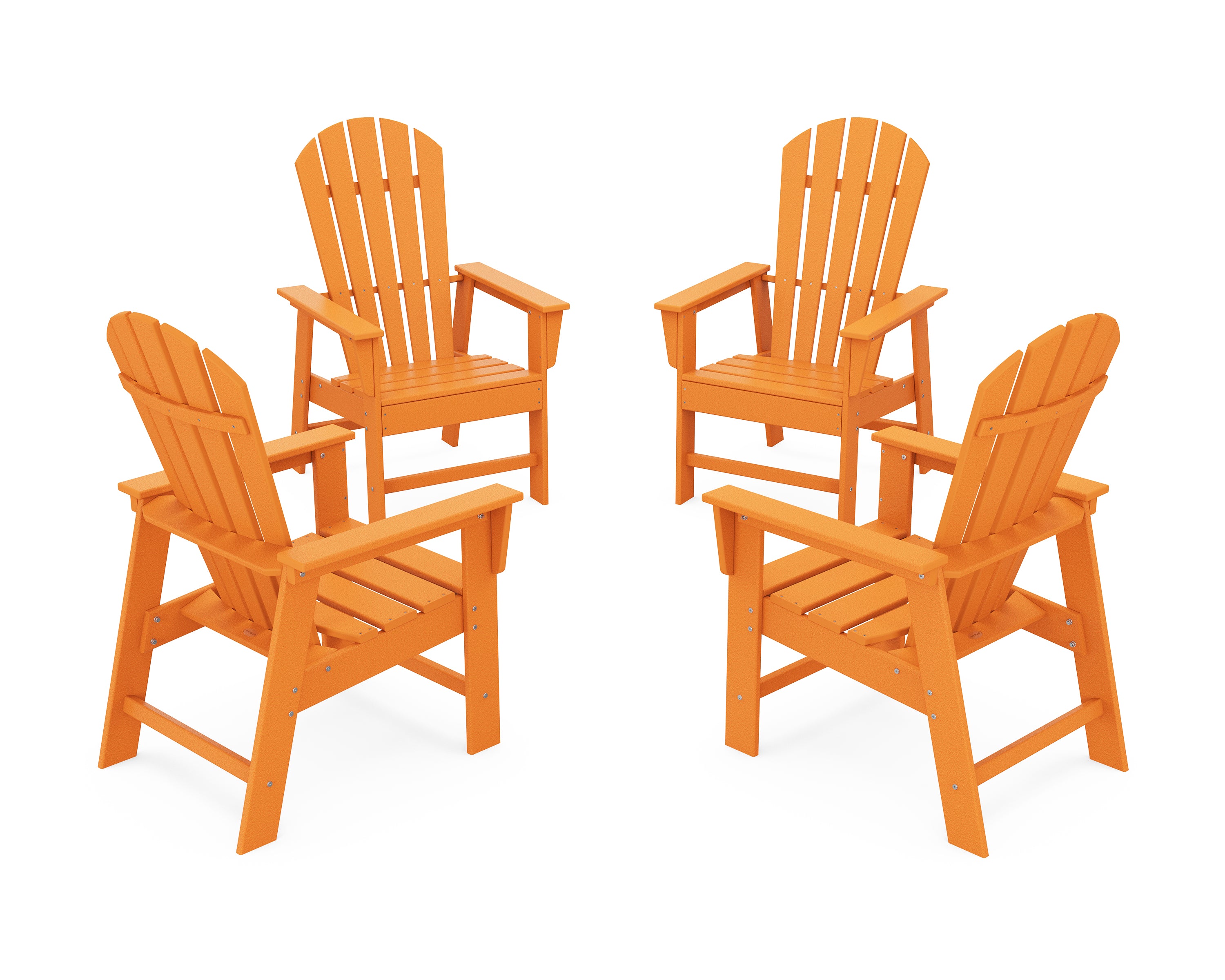 POLYWOOD 4-Piece South Beach Casual Chair Conversation Set in Tangerine