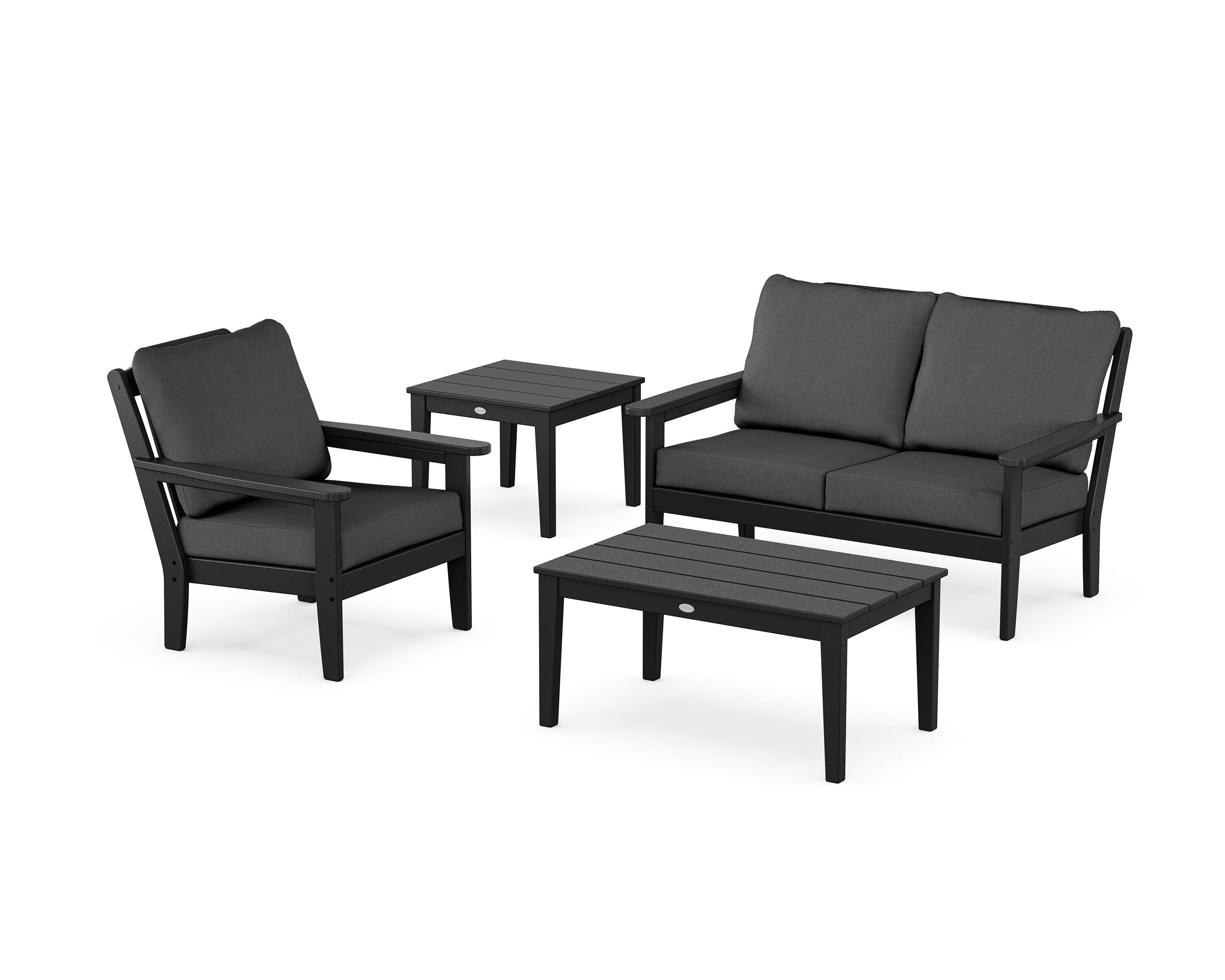 Country Living Wovendale 4-Piece Deep Seating Set in Black / Spectrum Carbon