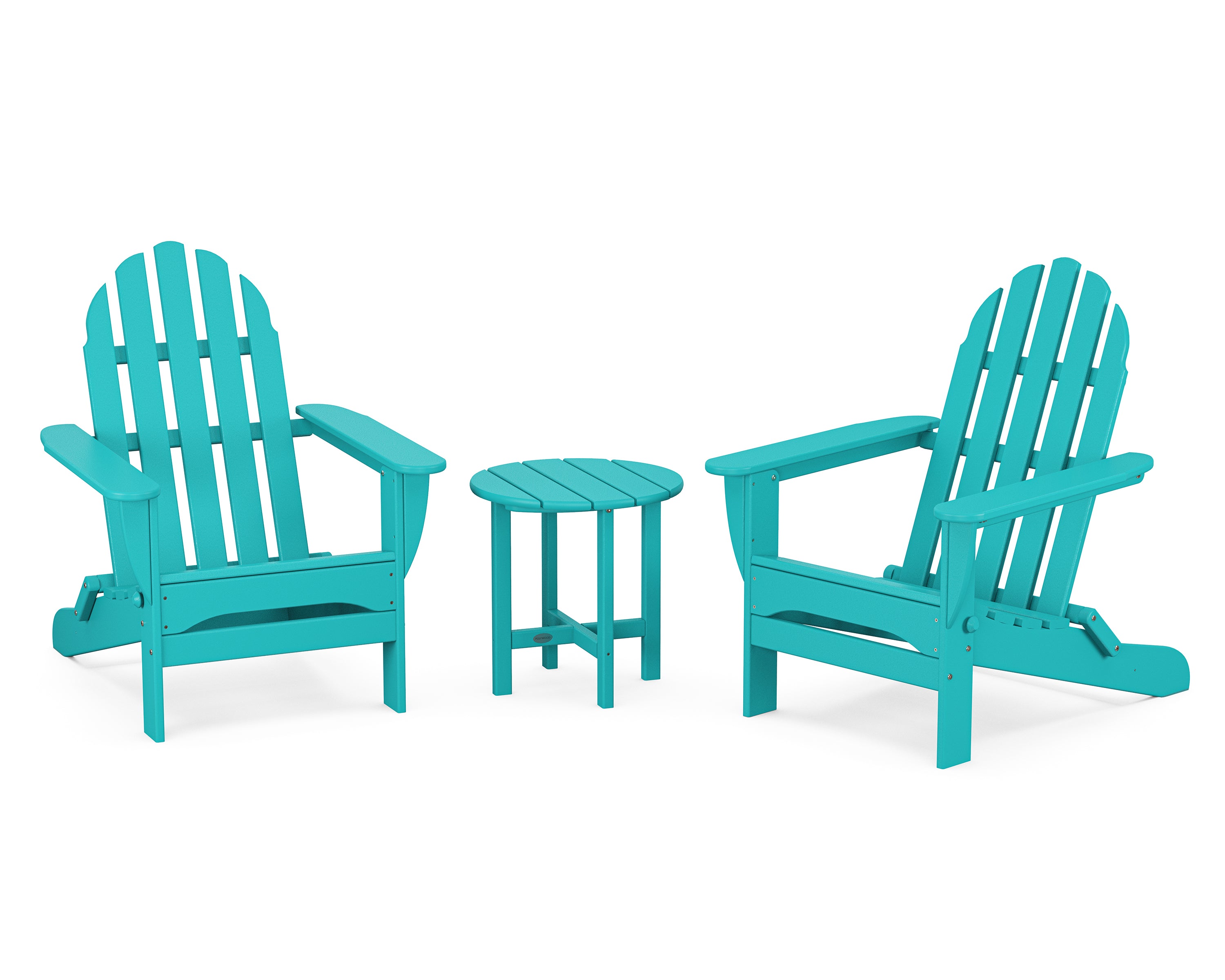 POLYWOOD Classic Folding Adirondack 3-Piece Set in Aruba