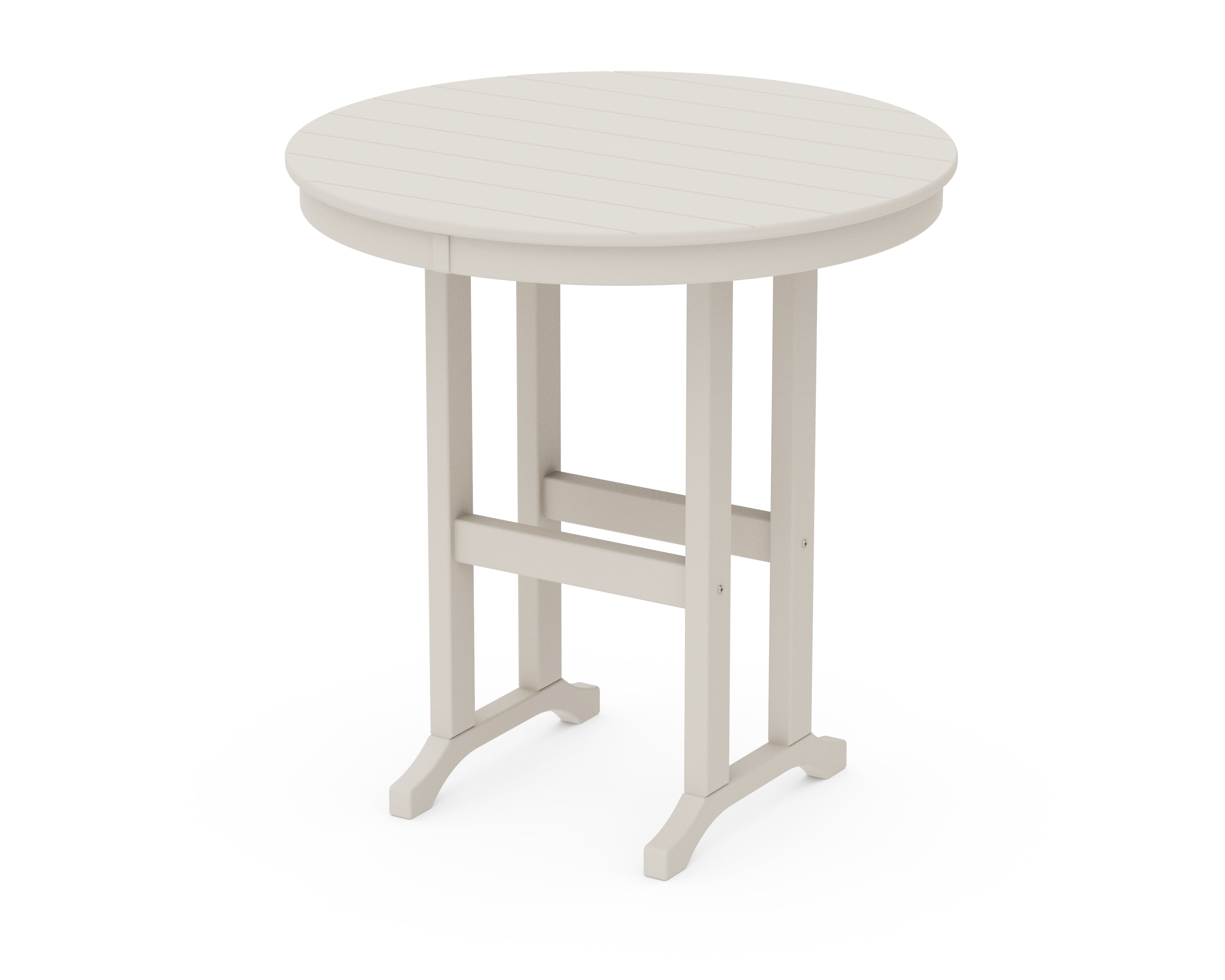 POLYWOOD 36" Round Farmhouse Counter Table in Sand